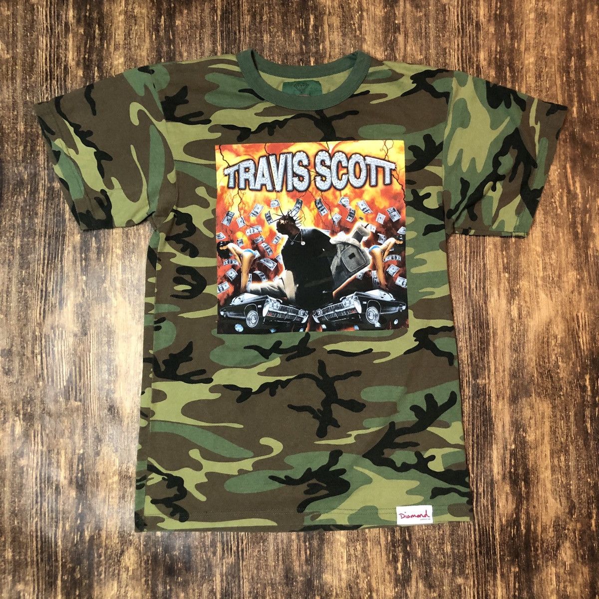 Diamond Supply Co. x Travis Scott Graphic T-Shirt 2024 Men's Size Large Rap Tee Worn.