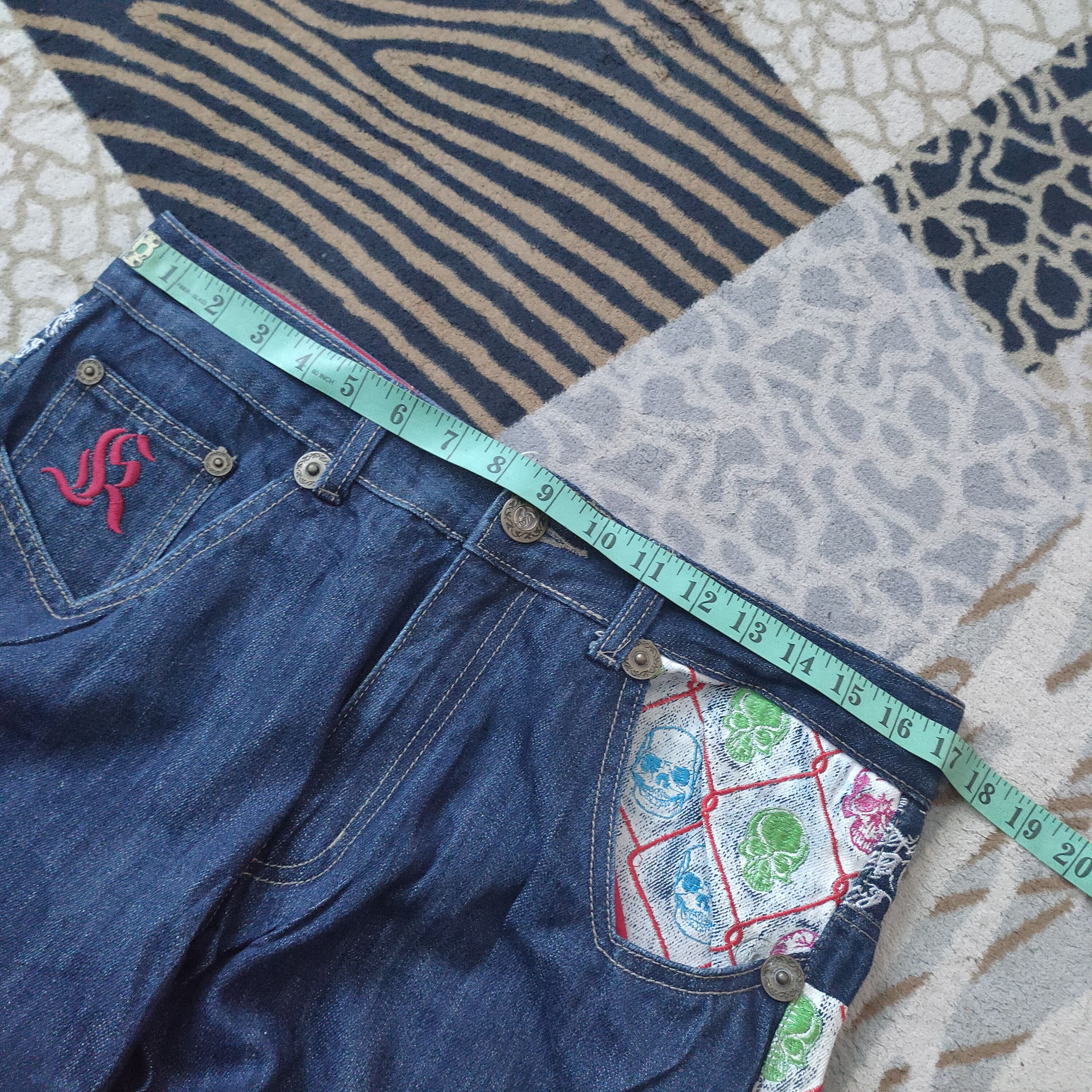 Indigo kanji skulls embroidary denim pants indigo Size US 34 / EU 50 - 11 Thumbnail