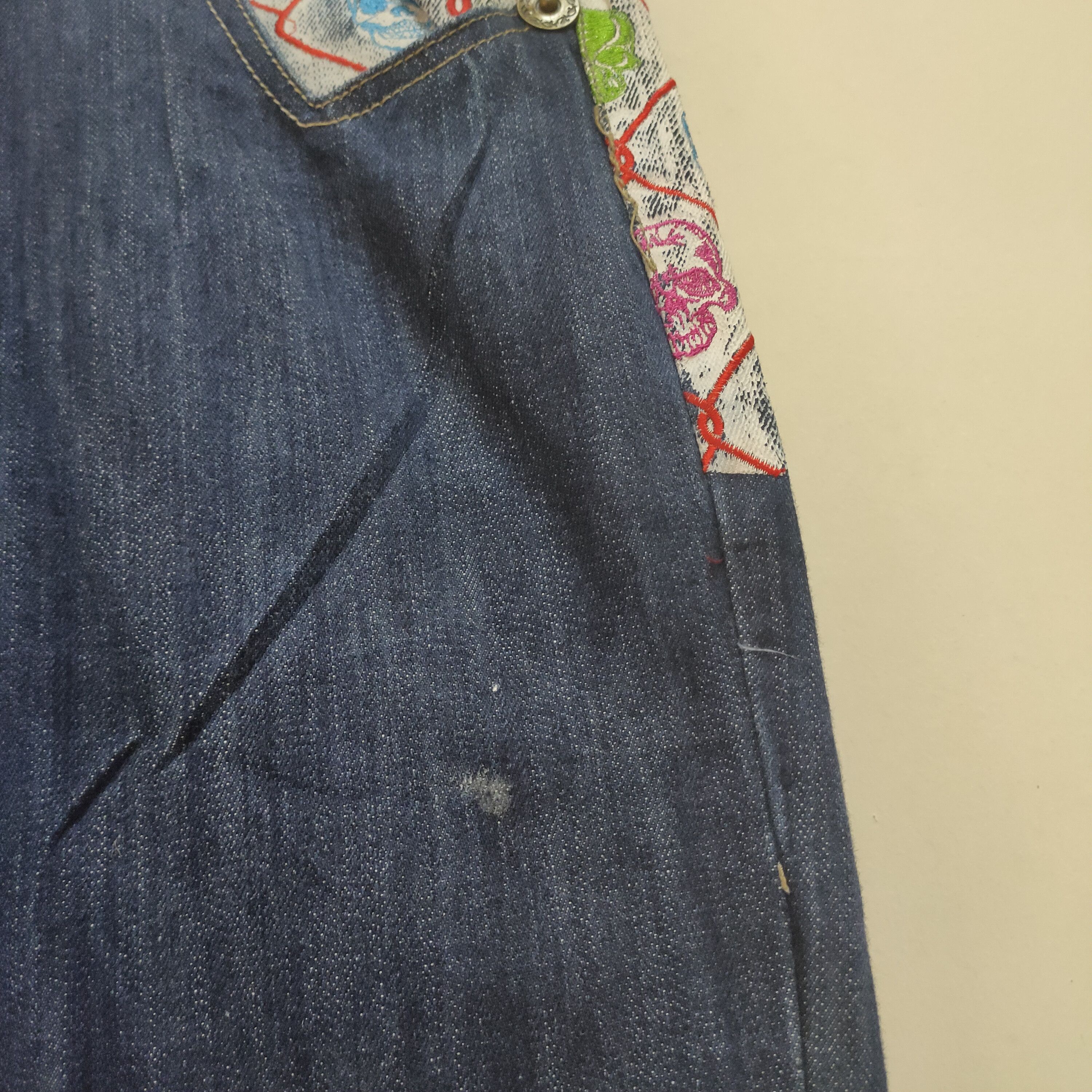 Indigo kanji skulls embroidary denim pants indigo Size US 34 / EU 50 - 7 Thumbnail