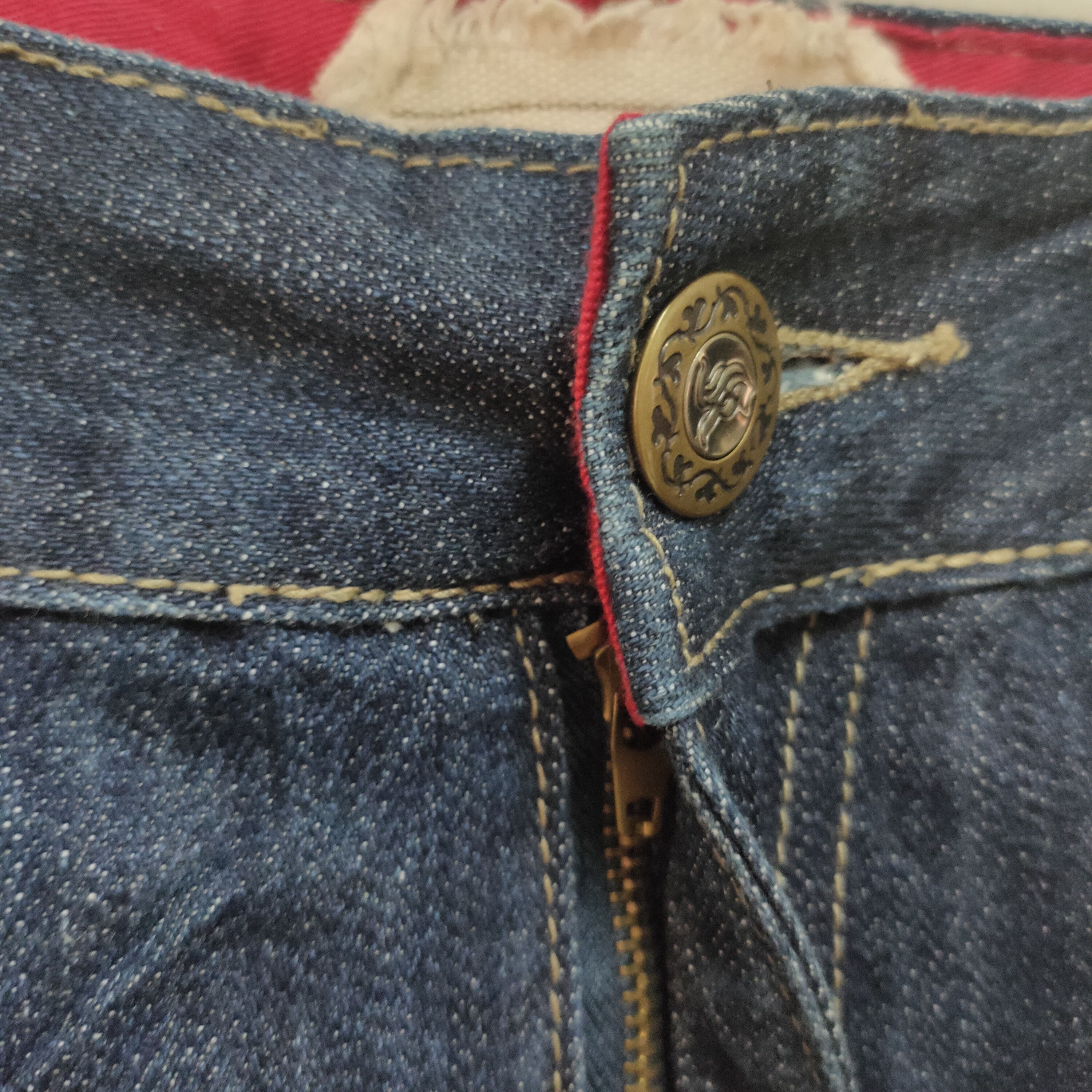 Indigo kanji skulls embroidary denim pants indigo Size US 34 / EU 50 - 6 Thumbnail