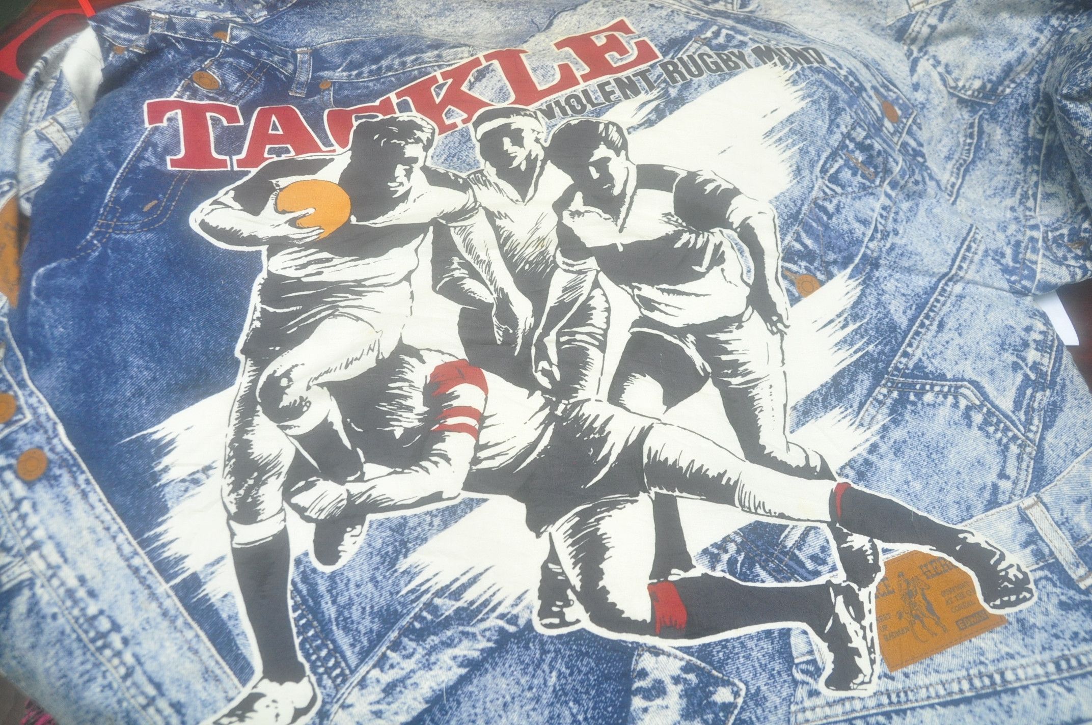 Japanese Brand Vintage Tackle Violent Rugby Mind Overprint Japanese Kimono Size US L / EU 52-54 / 3 - 7 Thumbnail