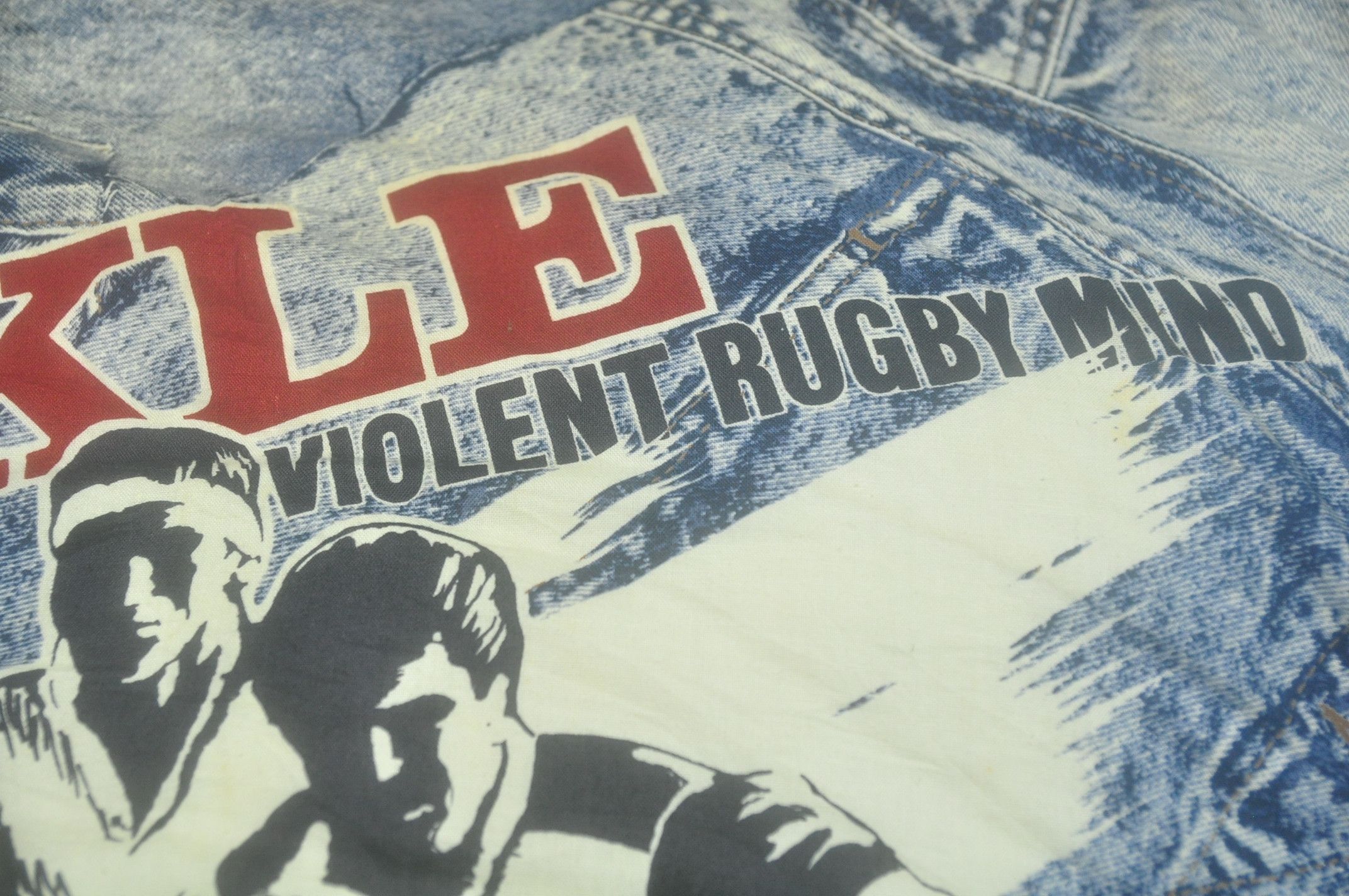 Japanese Brand Vintage Tackle Violent Rugby Mind Overprint Japanese Kimono Size US L / EU 52-54 / 3 - 8 Thumbnail