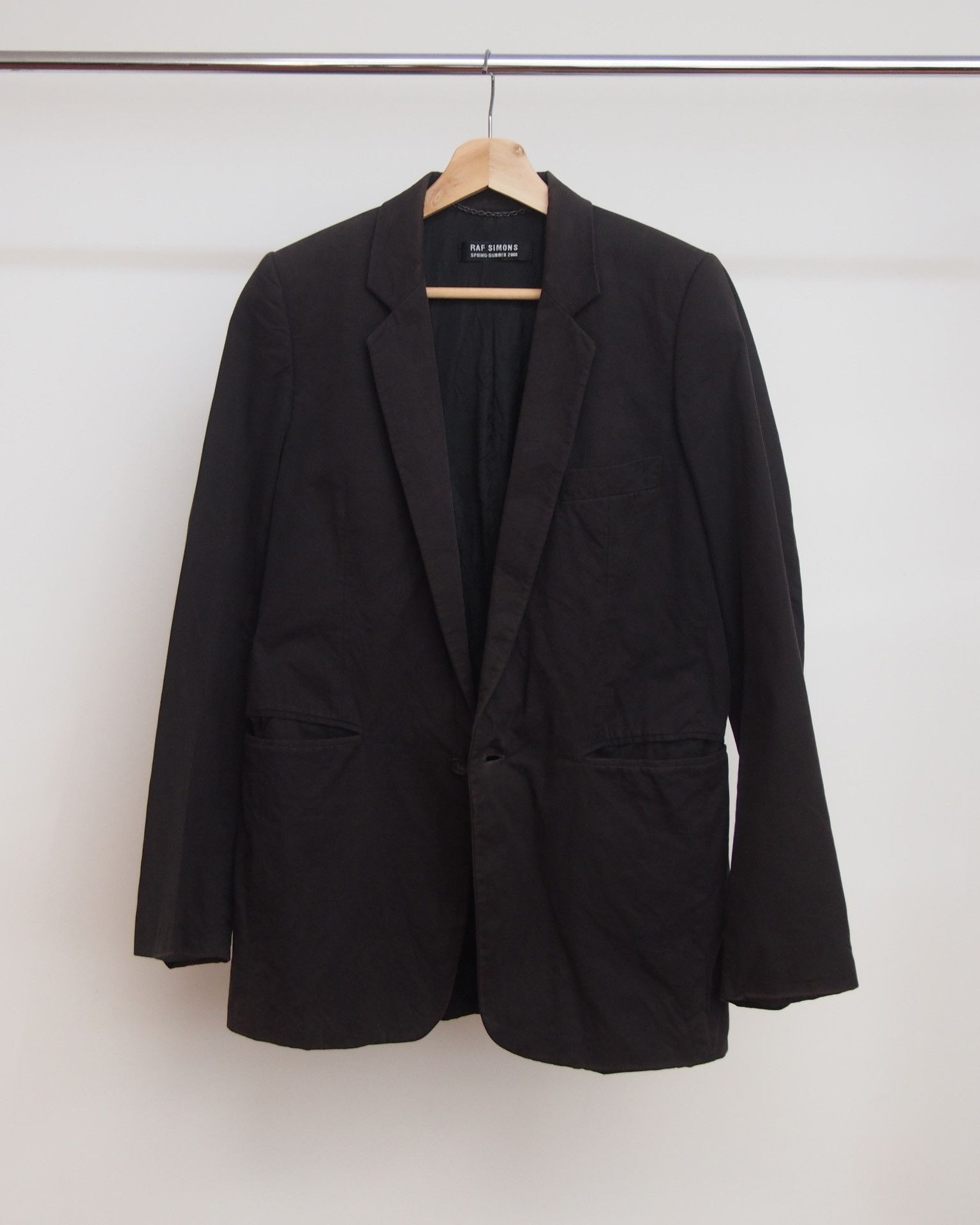 Raf Simons One Button Cotton Blazer SS00 Size US S / EU 44-46 / 1 - 2 Thumbnail