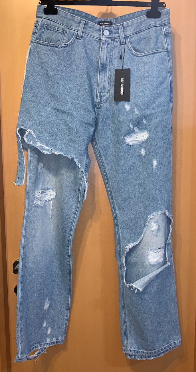 Raf Simons Raf Simons 19AW Destroyed Relax Fit Denim | Grailed