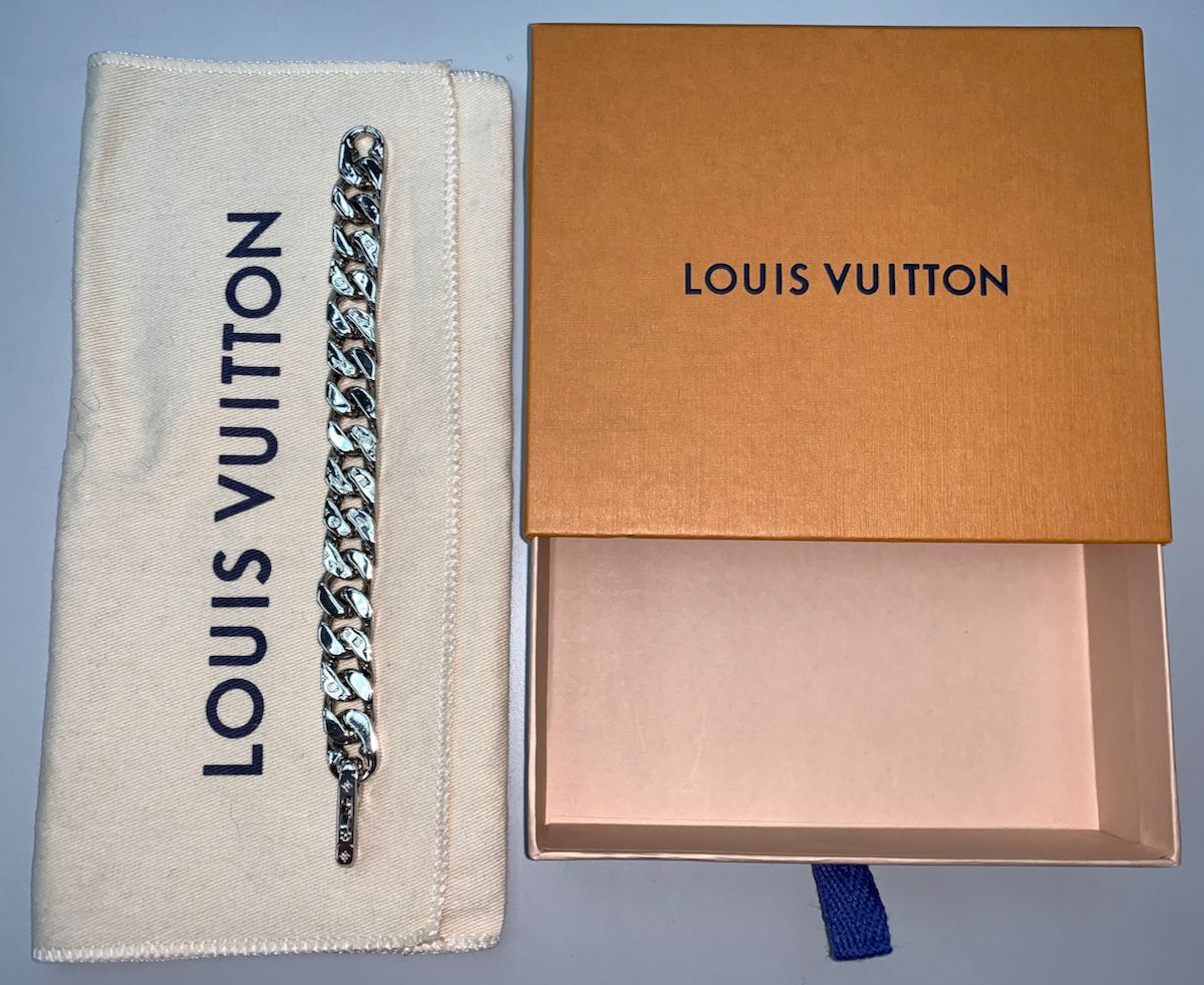 Louis Vuitton, Jewelry, Louis Vuitton Brasserie Lv Chain Links Bracelet  M69988 Notation Size M Metal Sil