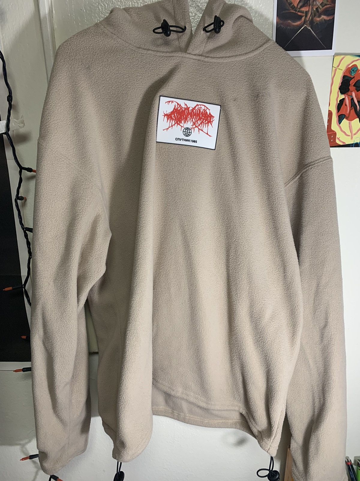 Sputnik 1985 Sputnik 1985 Beige Fleece Hooded Sweatshirt Size US M / EU 48-50 / 2 - 1 Thumbnail