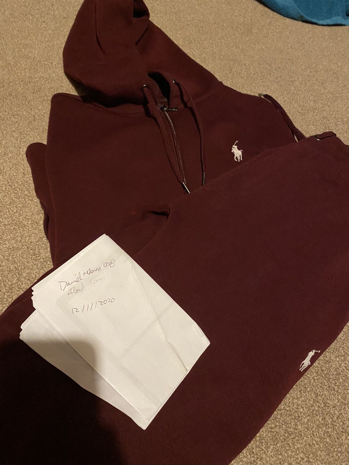 Ralph lauren hot sale burgundy tracksuit