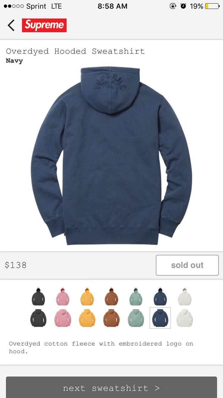 Supreme Supreme Overdyed Hooded Sweatshirt | Grailed