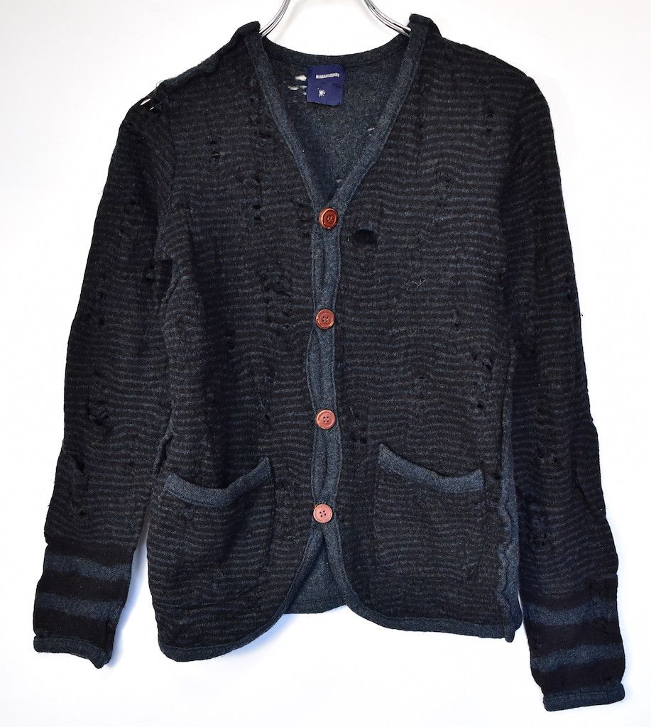 Miharayasuhiro MIHARA YASUHIRO/damaged knit cardigan/17468 - 0093  