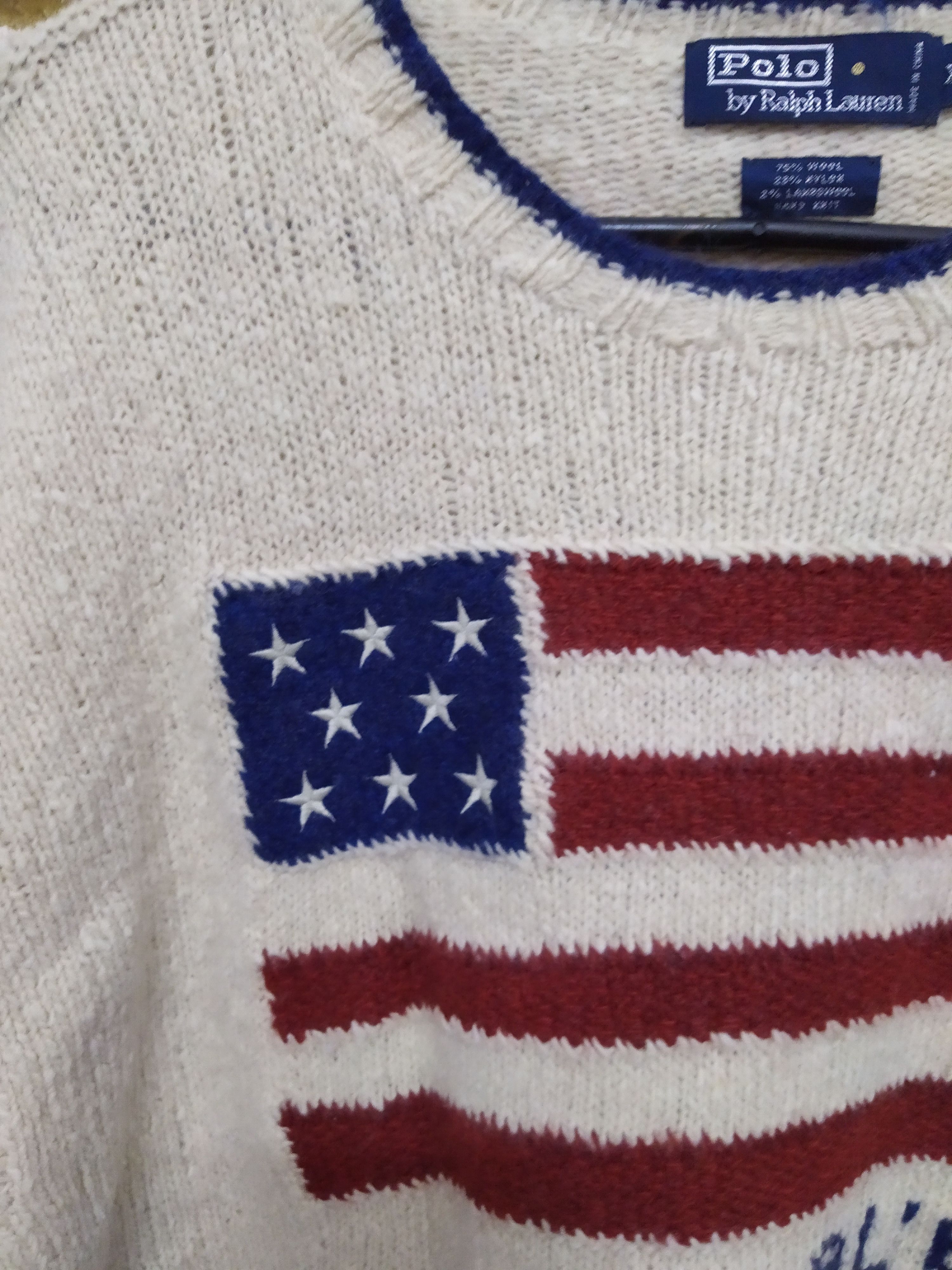 Polo Ralph Lauren × Vintage VTG RL 67 POLO RALPH LAUREN KNITWEAR FLAG (B673) Size US XL / EU 56 / 4 - 3 Thumbnail
