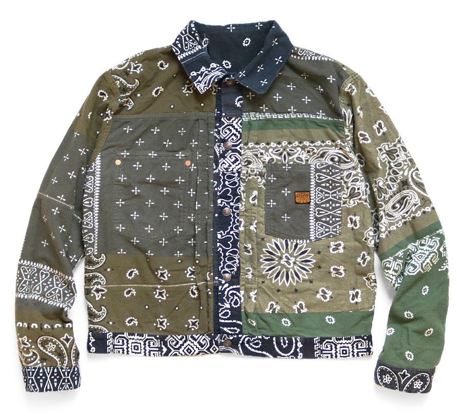 V12 リバーシブル REVERSIBLE BANDANA JKT Kapital KAPITAL flannel BANDANA reversible JACKET black