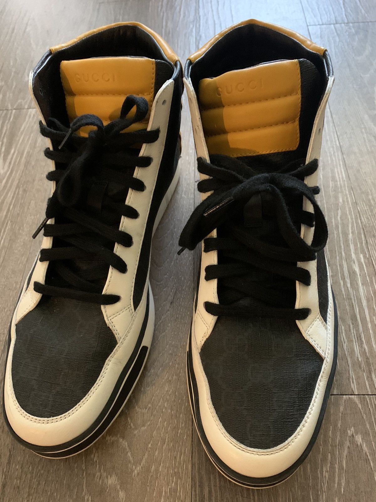 Gucci Gucci Blue/White/Yellow Hi Top Size US 11 / EU 44 - 4 Thumbnail