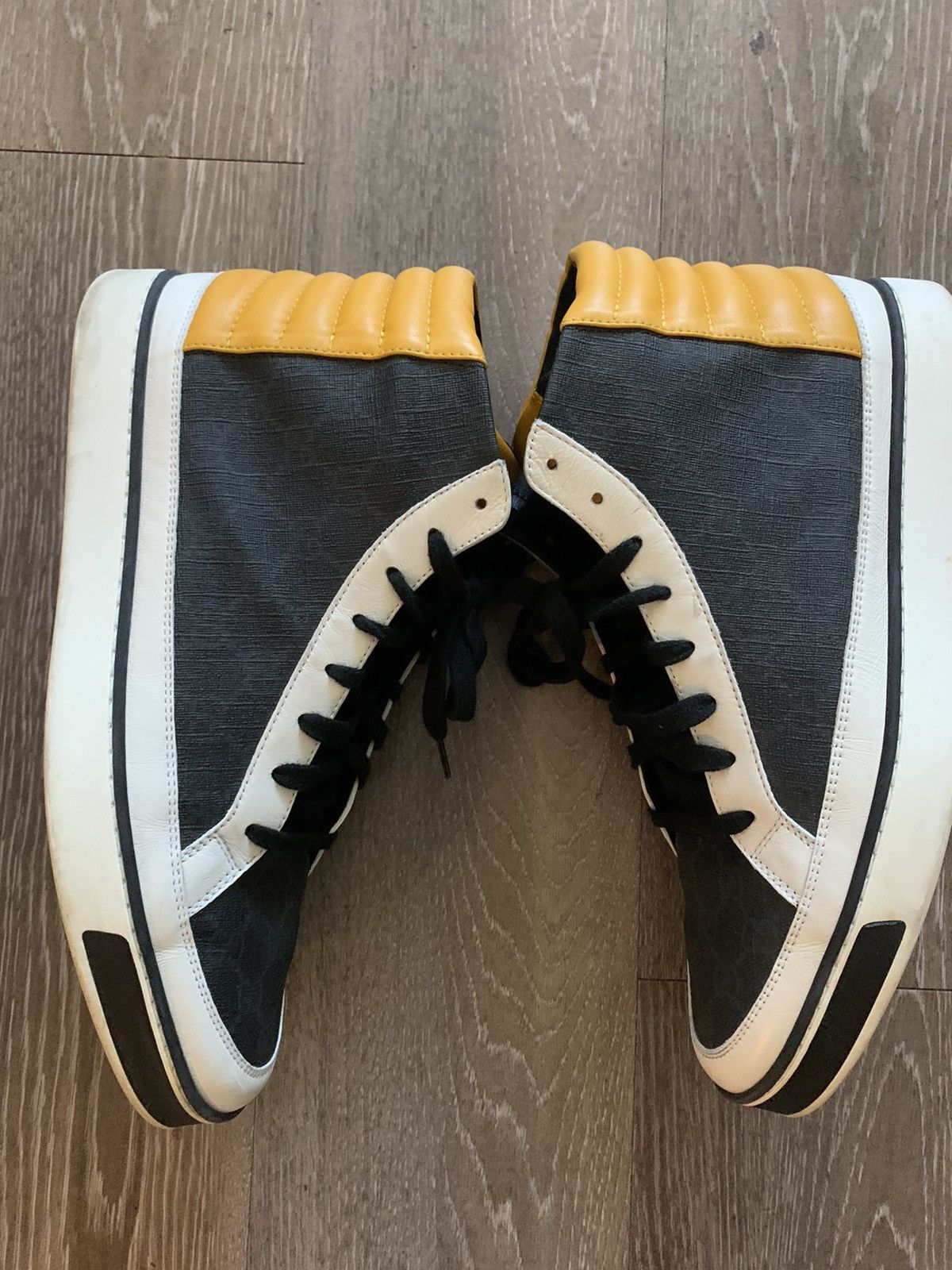 Gucci Gucci Blue/White/Yellow Hi Top Size US 11 / EU 44 - 3 Thumbnail