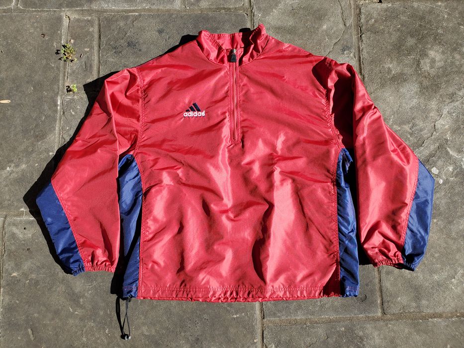 Adidas vintage 1990s Adidas soccer 1/4 zip pullover jacket | Grailed