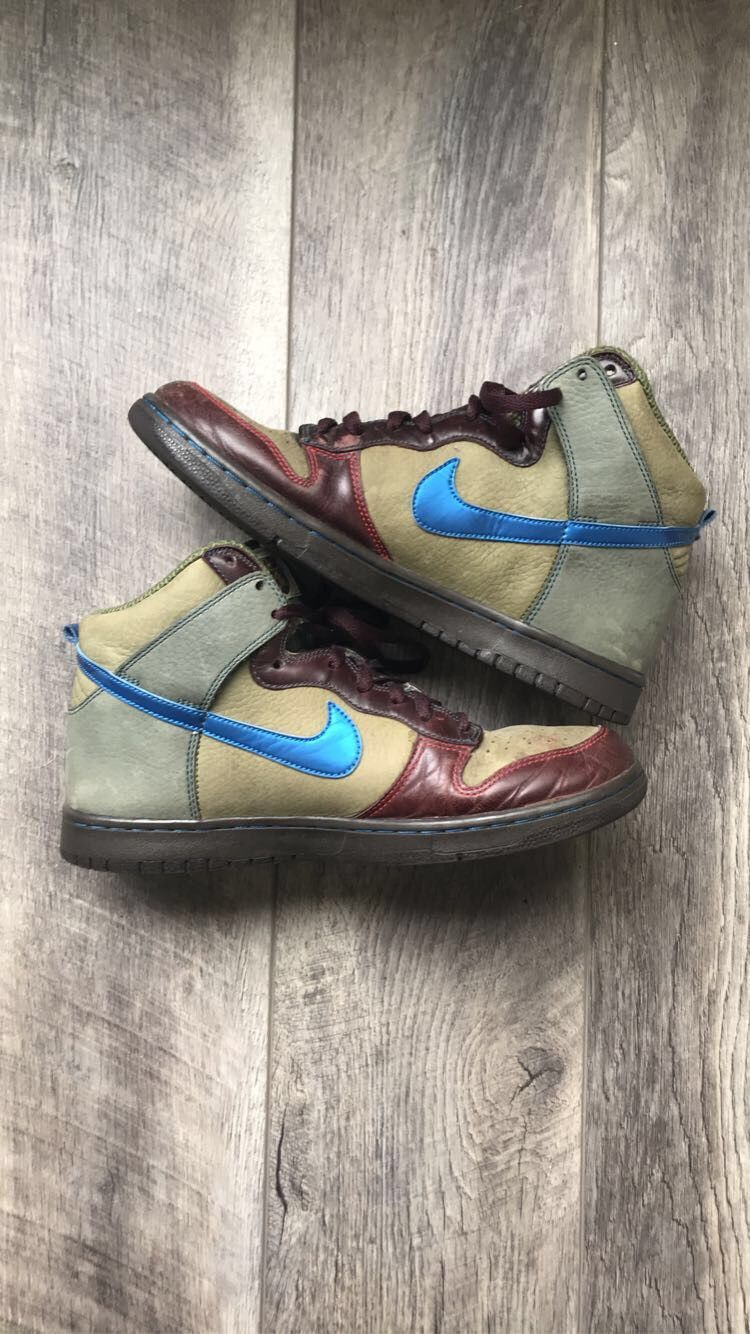 image of Nike Dunk High Premium Army Olive | Military Blue 2006 Shoes, Men's (Size 11)