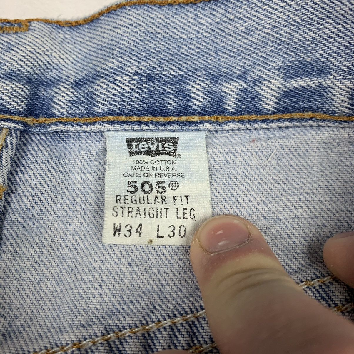 Levi's Vintage Levis 505 Regular Fit Straight Leg Jeans Made in USA Size US 34 / EU 50 - 2 Thumbnail