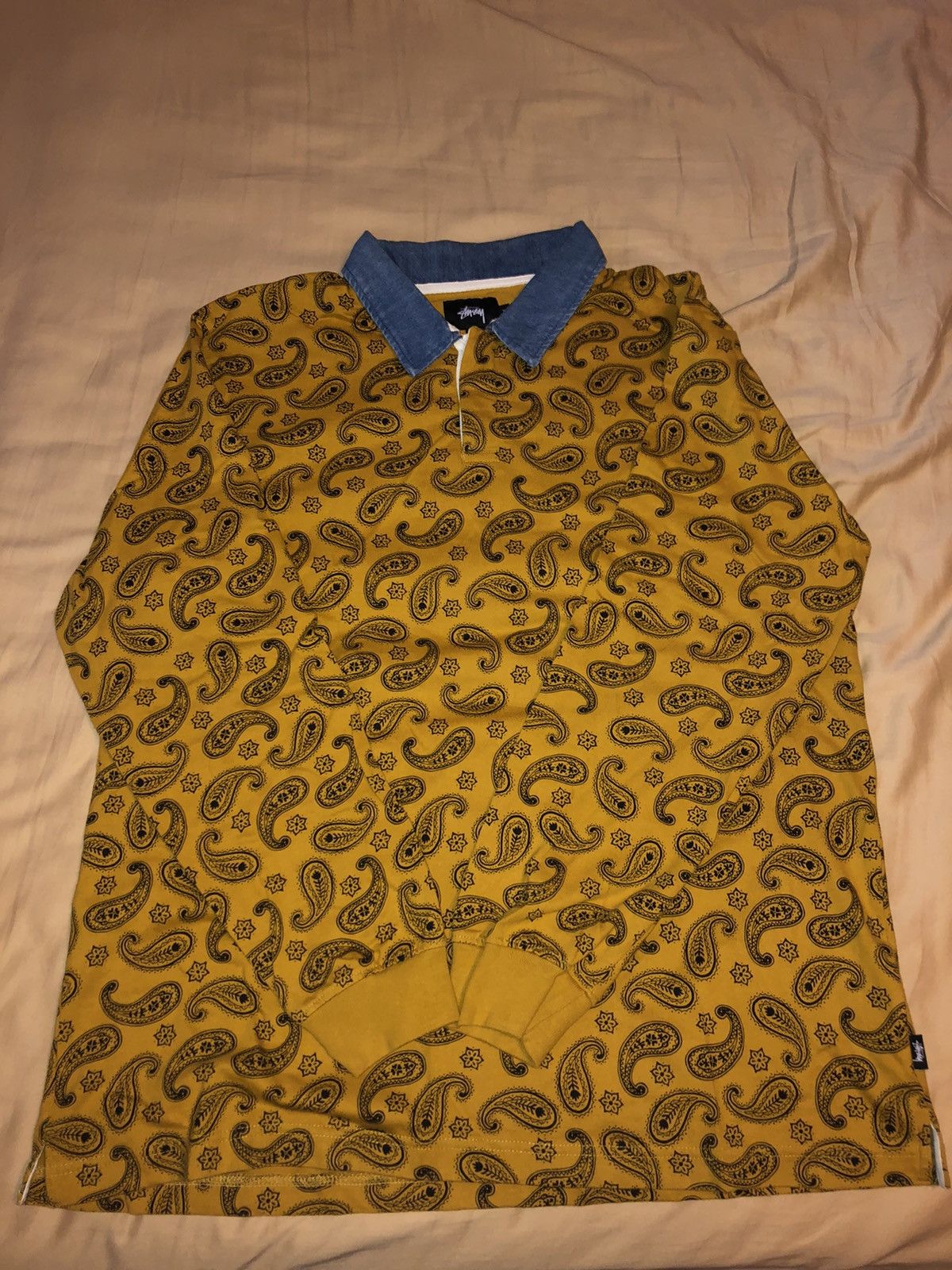 Stussy Stussy denim collar paisley shirt Size US XL / EU 56 / 4 - 1 Thumbnail