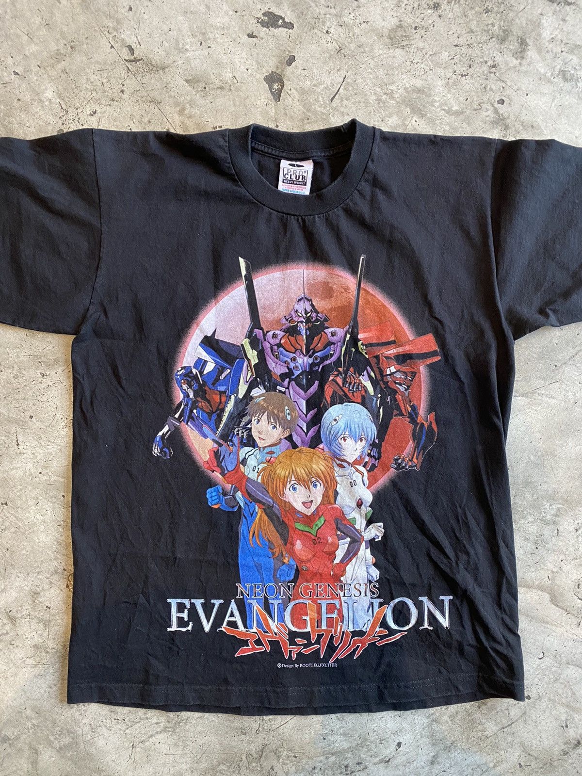 Purchases New evangelion neon genesis backstock anime double sided VTG bootleg graphic L