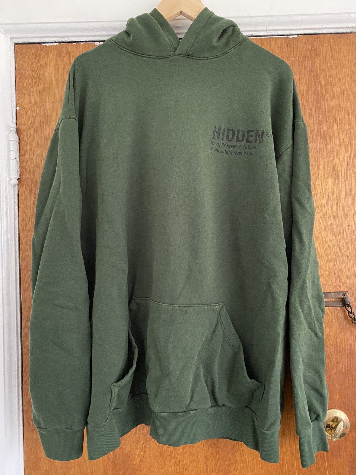 image of Hidden Olive Green / Black Paisley Hoodie, Men's (Size Large)