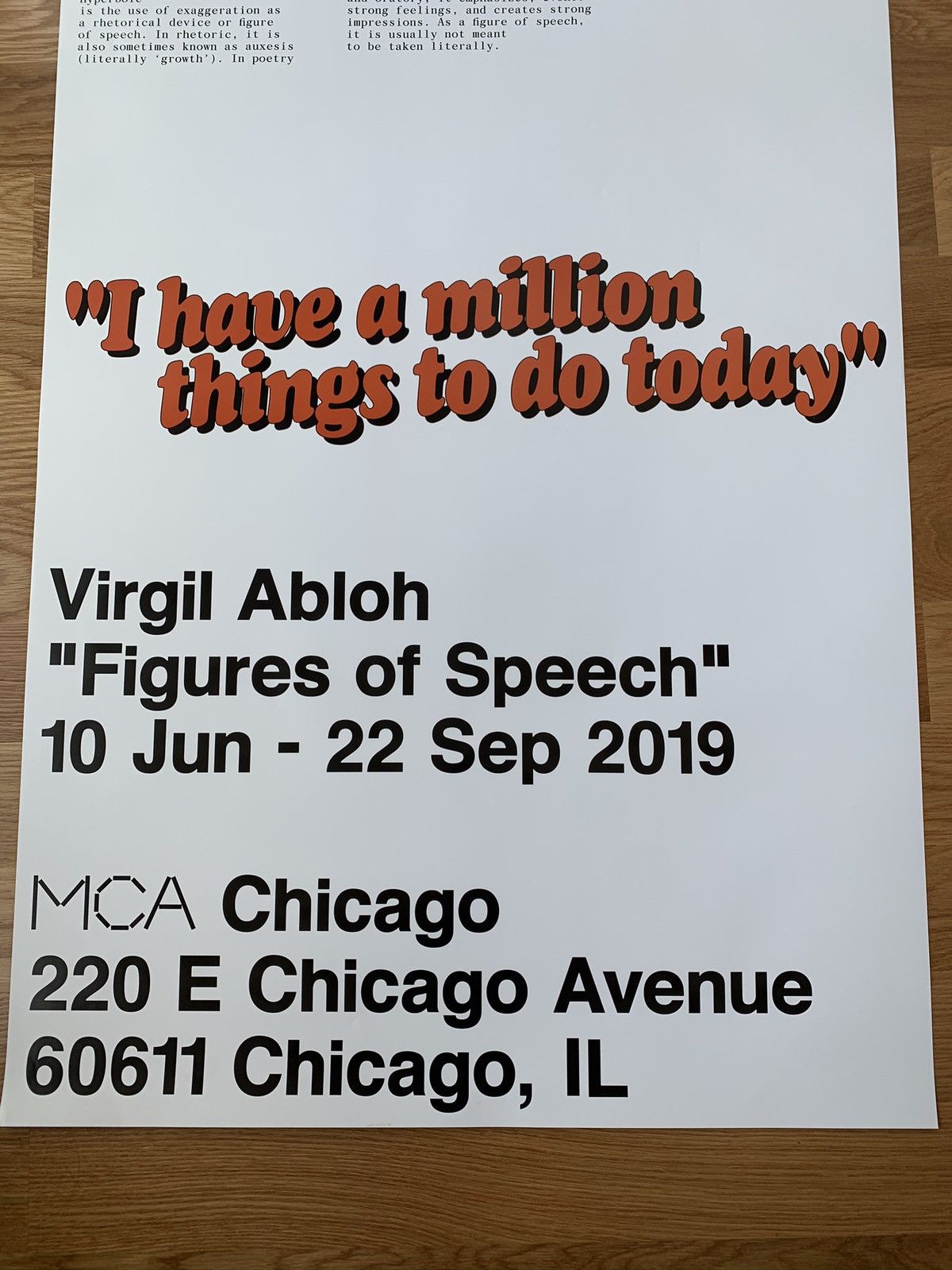 Off-White × Virgil Abloh Virgil Abloh “I Have a Million Things To Do Today”  Poster | Grailed