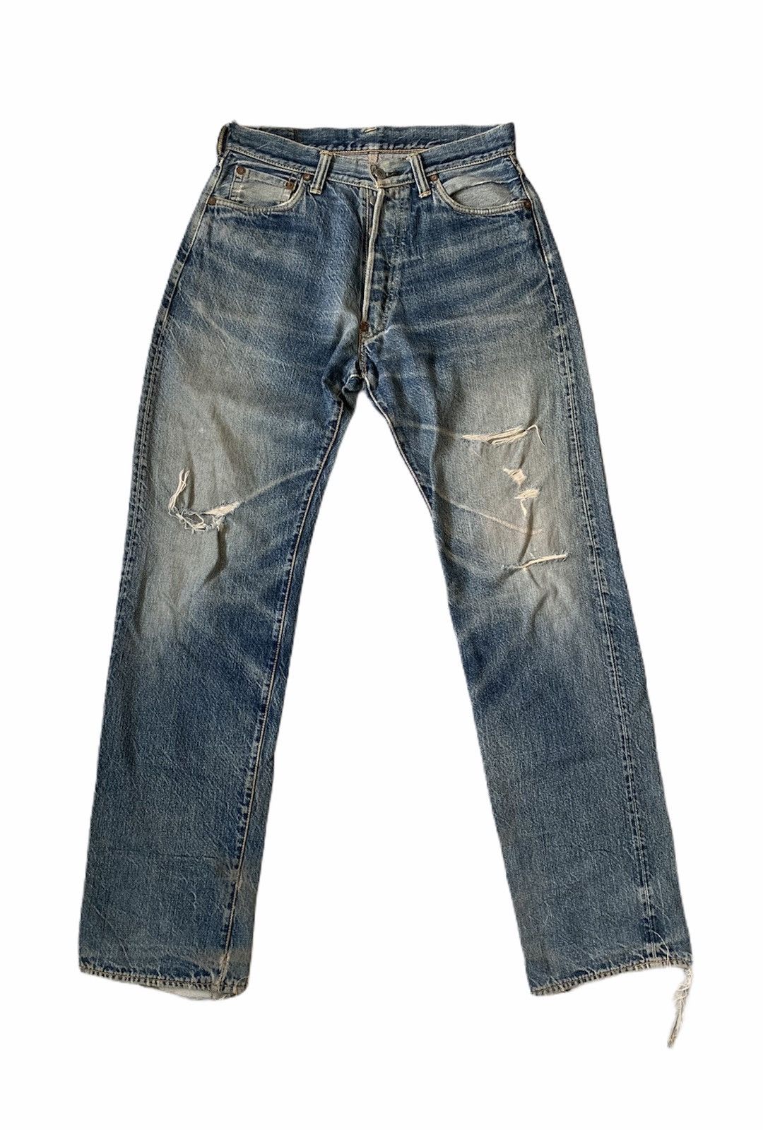 Evisu Evisu selvedge distressed broken denim indigo japanese Size US 31 - 1 Thumbnail