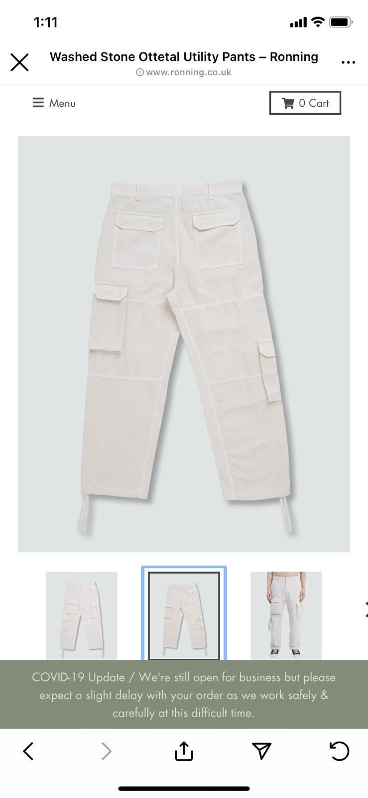 Ronning Ronning Washed Stone/Walnut Ottetal Utility Cargo Pants Size US 34 / EU 50 - 4 Thumbnail
