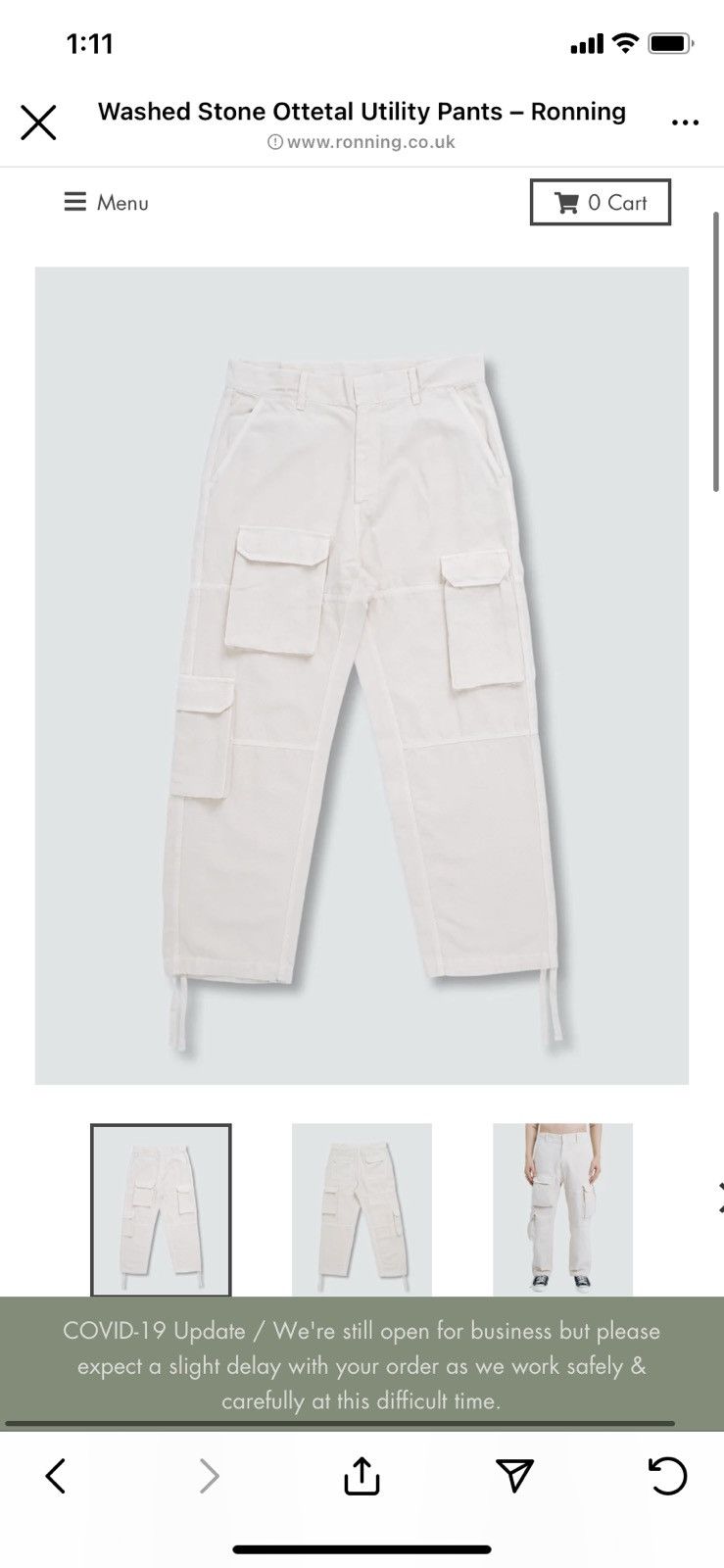 Ronning Ronning Washed Stone/Walnut Ottetal Utility Cargo Pants Size US 34 / EU 50 - 3 Thumbnail