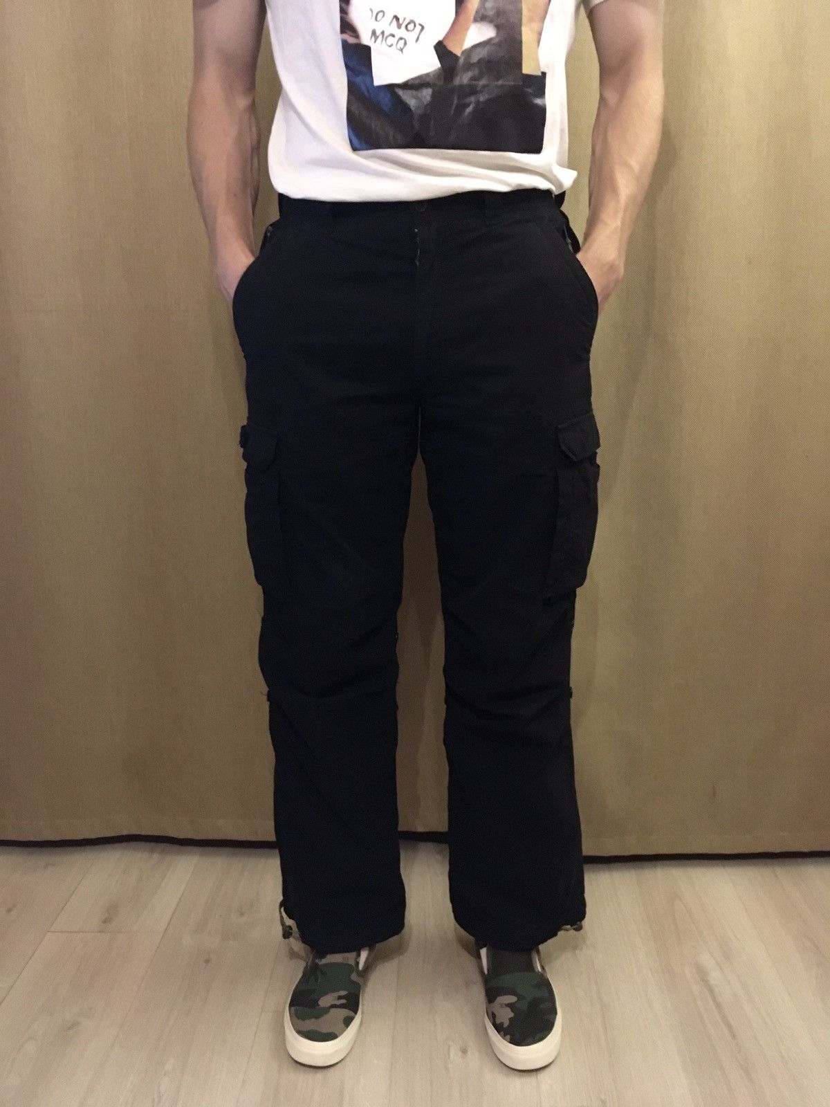 Schott × Vintage Schott NYC Cargoes Black Pants Size US 32 / EU 48 - 2 Thumbnail