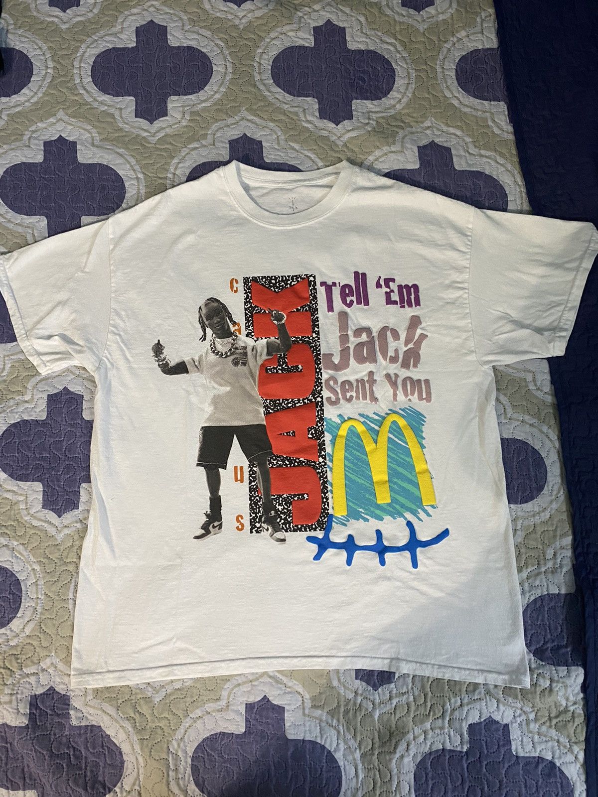 Travis Scott McDonalds Cactus Jack Smile T-Shirt (White)