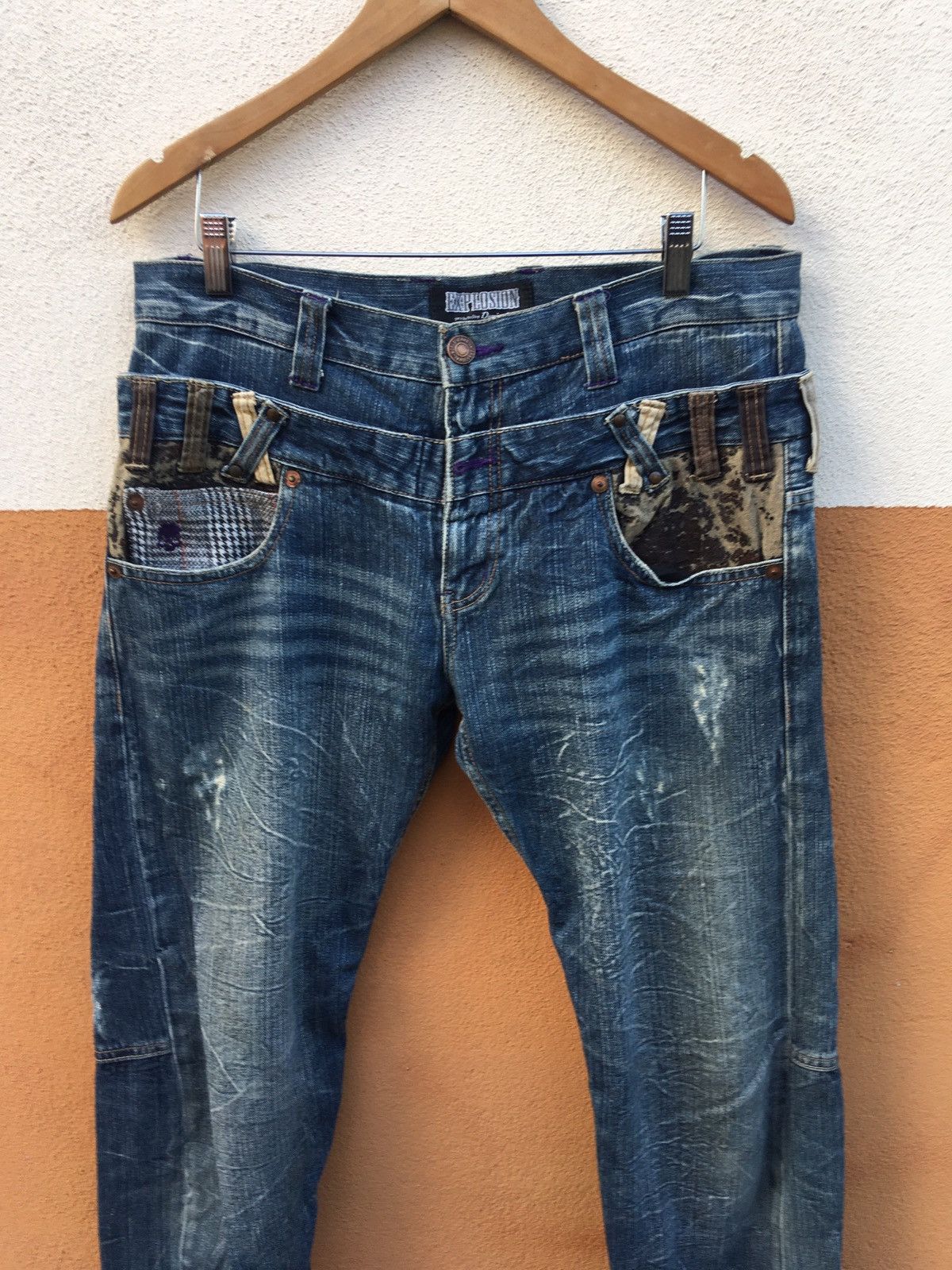 Japanese Brand Explosion by Dominate Handcraft Double Waist Jeans Size US 34 / EU 50 - 3 Thumbnail