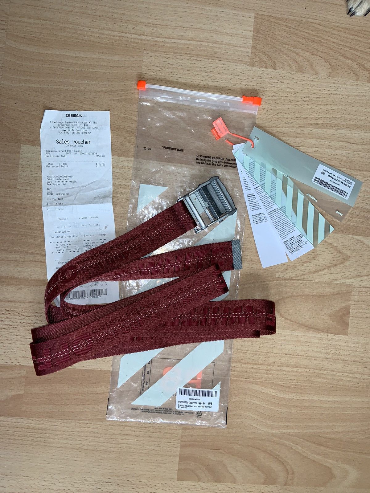 Off-White Off white industrial dark red belt | Grailed