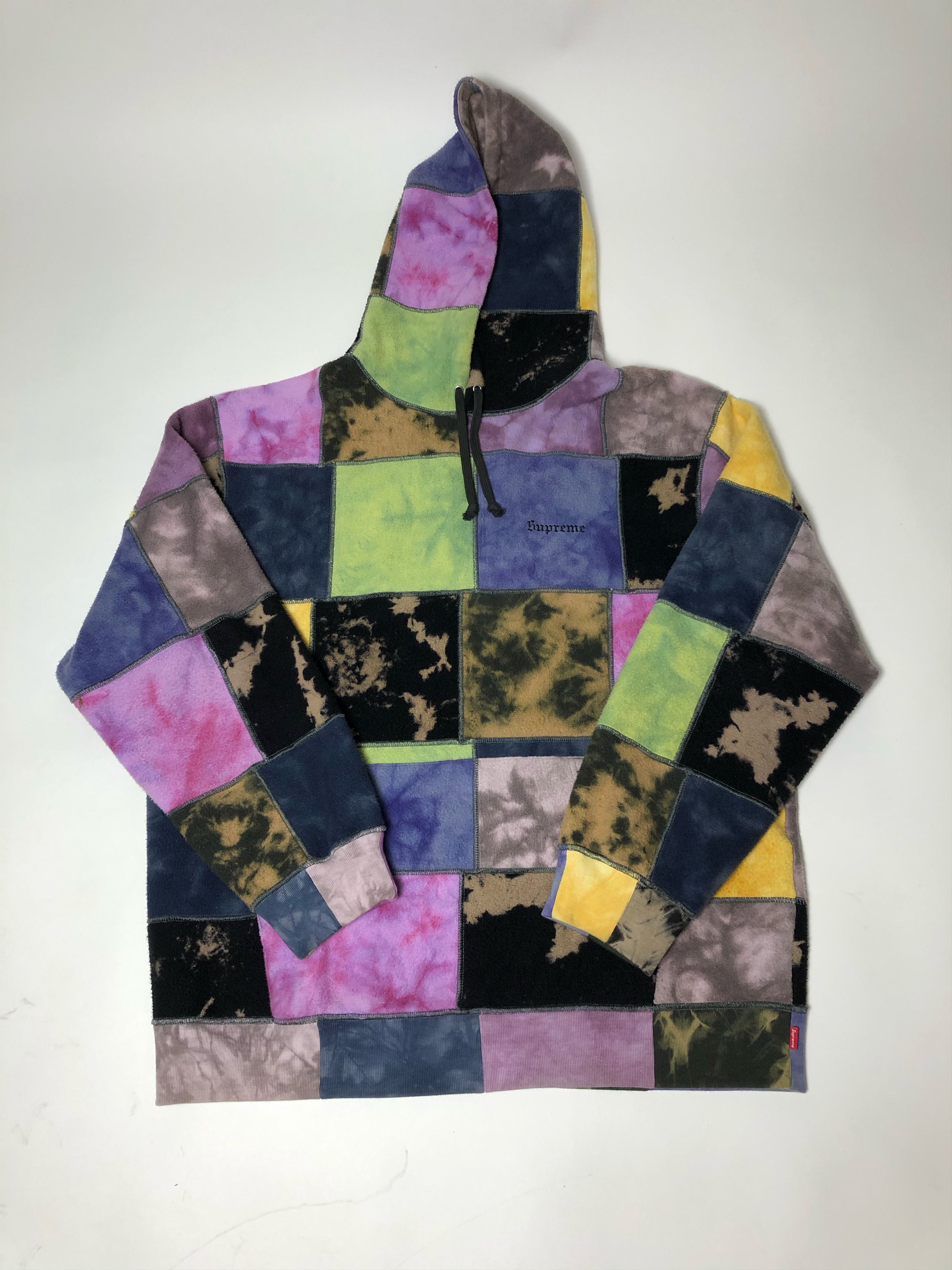 Supreme patchwork sale tie dye hoodie