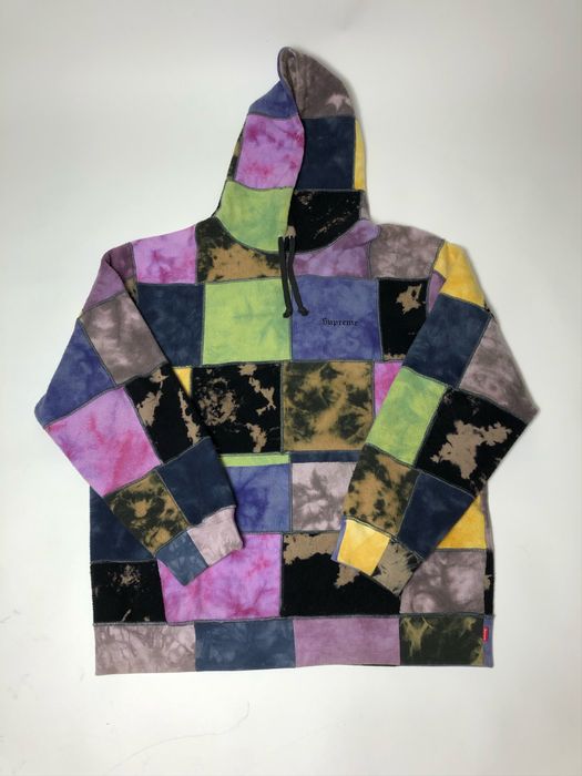 Supreme SS19 Supreme Patchwork Tie Dye Hooded Sweatshirt Size M ...