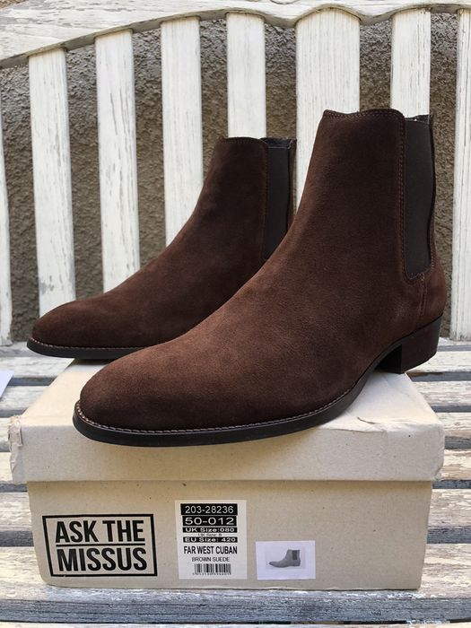 Ask The Missus Ask The Missus Far West Cuban Boots Brown Suede