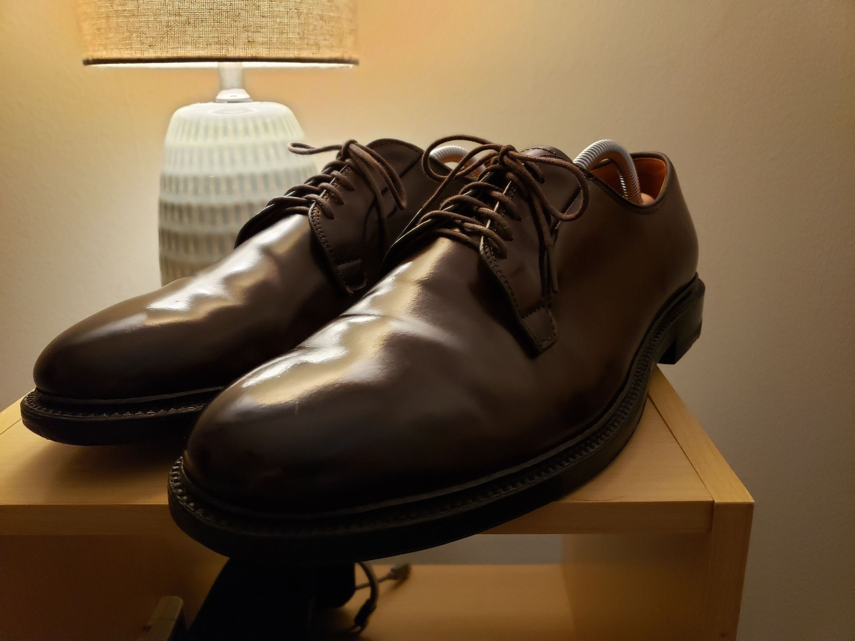 Alden 990 Cordovan Shell Plain Toe Blucher Formal Shoes