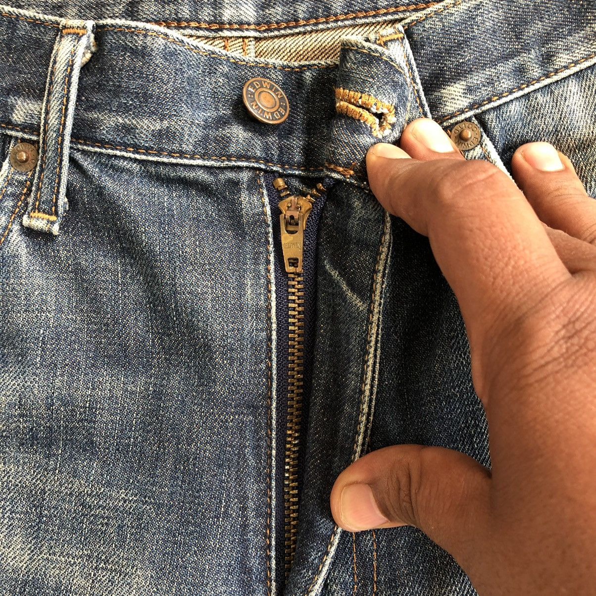 Edwin × Japanese Brand Edwin 503 Distreesed Denim Jeans Size US 32 / EU 48 - 5 Thumbnail