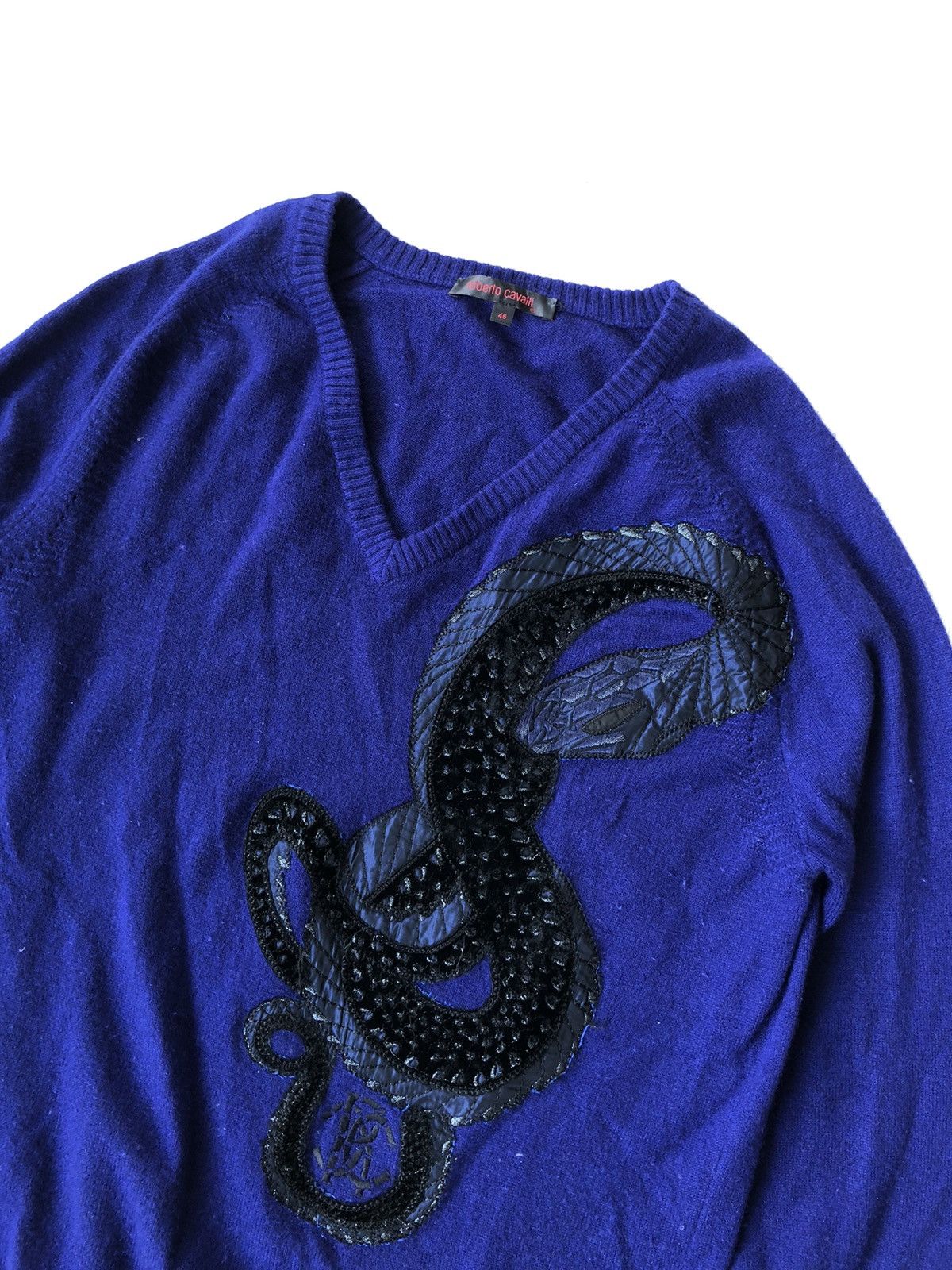 Roberto Cavalli OG Roberto Cavalli 🇮🇹 Mainline 🐍 Patch Cashmere Sweater Size US M / EU 48-50 / 2 - 1 Thumbnail