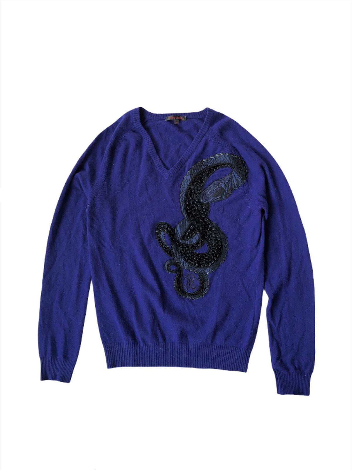 Roberto Cavalli OG Roberto Cavalli 🇮🇹 Mainline 🐍 Patch Cashmere Sweater Size US M / EU 48-50 / 2 - 2 Thumbnail