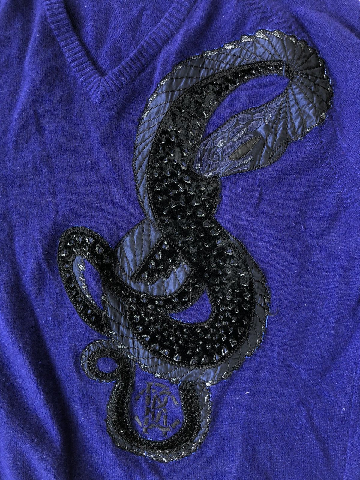 Roberto Cavalli OG Roberto Cavalli 🇮🇹 Mainline 🐍 Patch Cashmere Sweater Size US M / EU 48-50 / 2 - 3 Thumbnail
