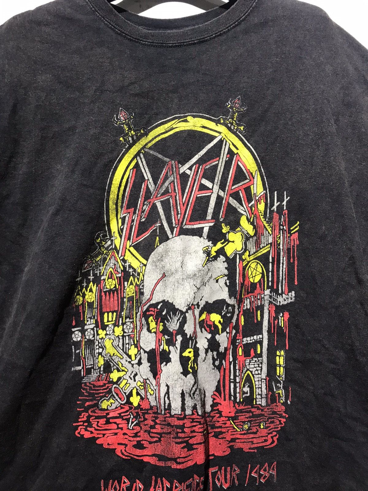 Band Tees SLAVER T SHIRT RARE DESIGN Size US XL / EU 56 / 4 - 2 Thumbnail