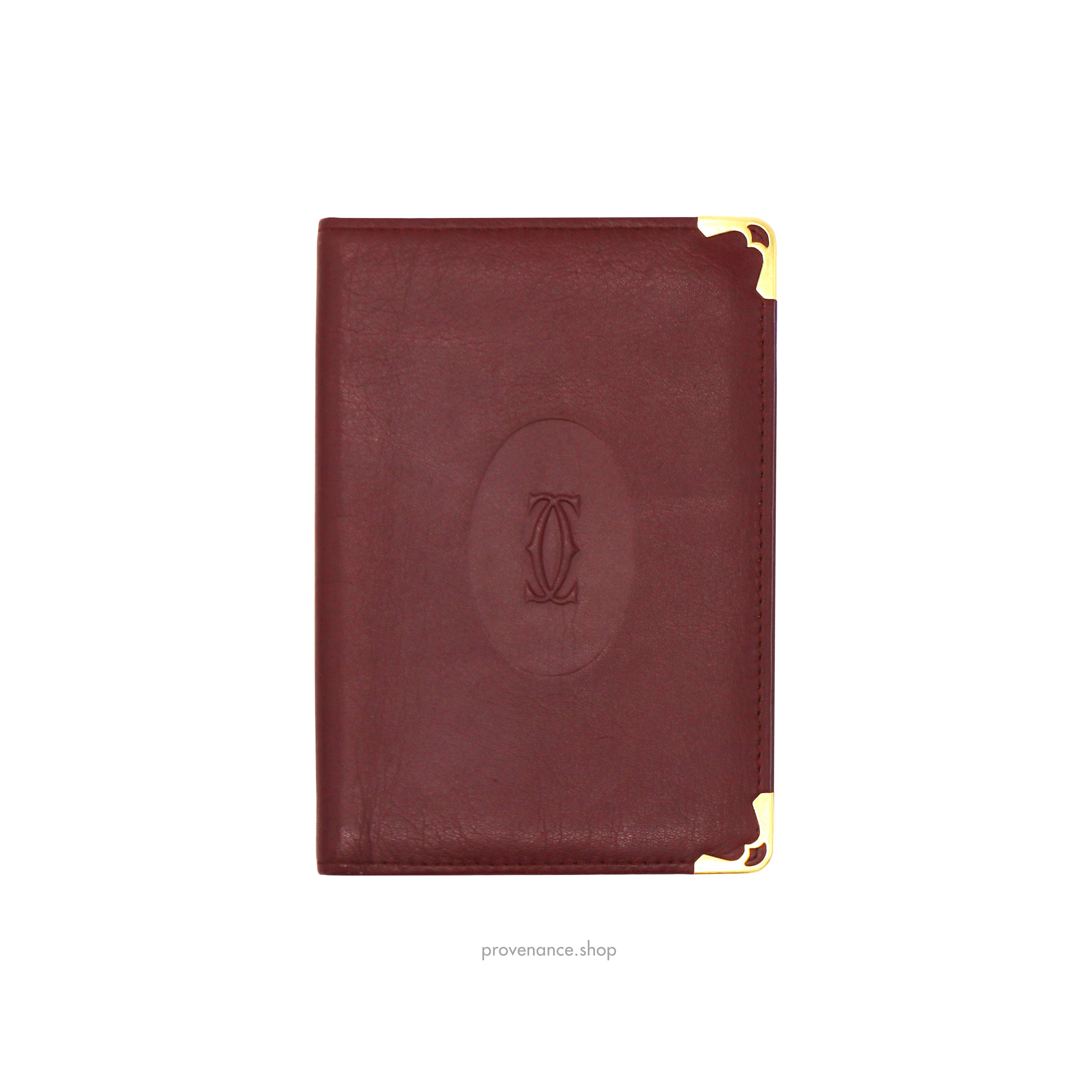 Cartier 🔴 Cartier Passport Holder Wallet Burgundy Leather Grailed