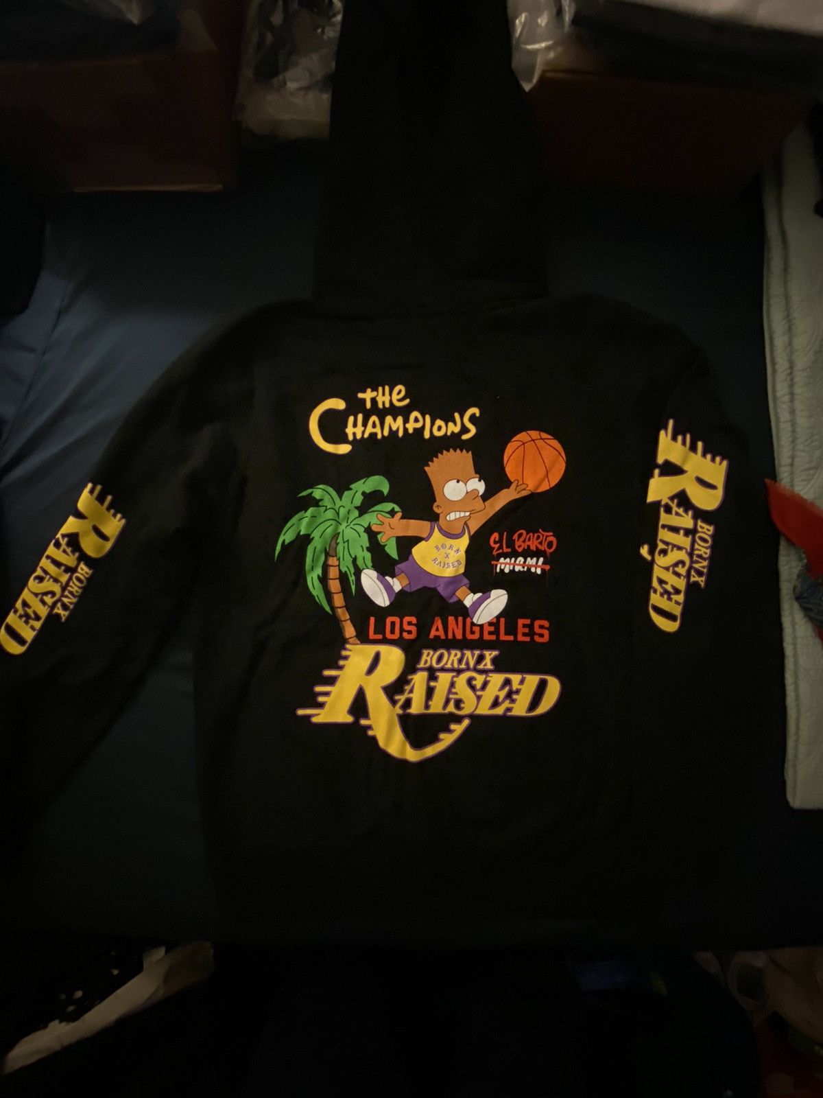 Born X Raised Los Angeles Lakers Champions El Barto shirt, hoodie