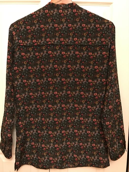 gucci vintage flowers silk cambridge shirt