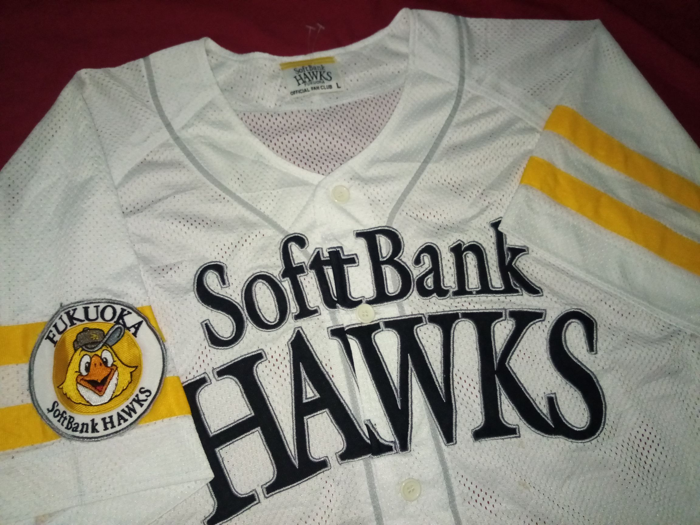 Japanese Brand NPB Fukuoka Softbank Hawks Fan Club jersey baseball japan Size US L / EU 52-54 / 3 - 1 Thumbnail