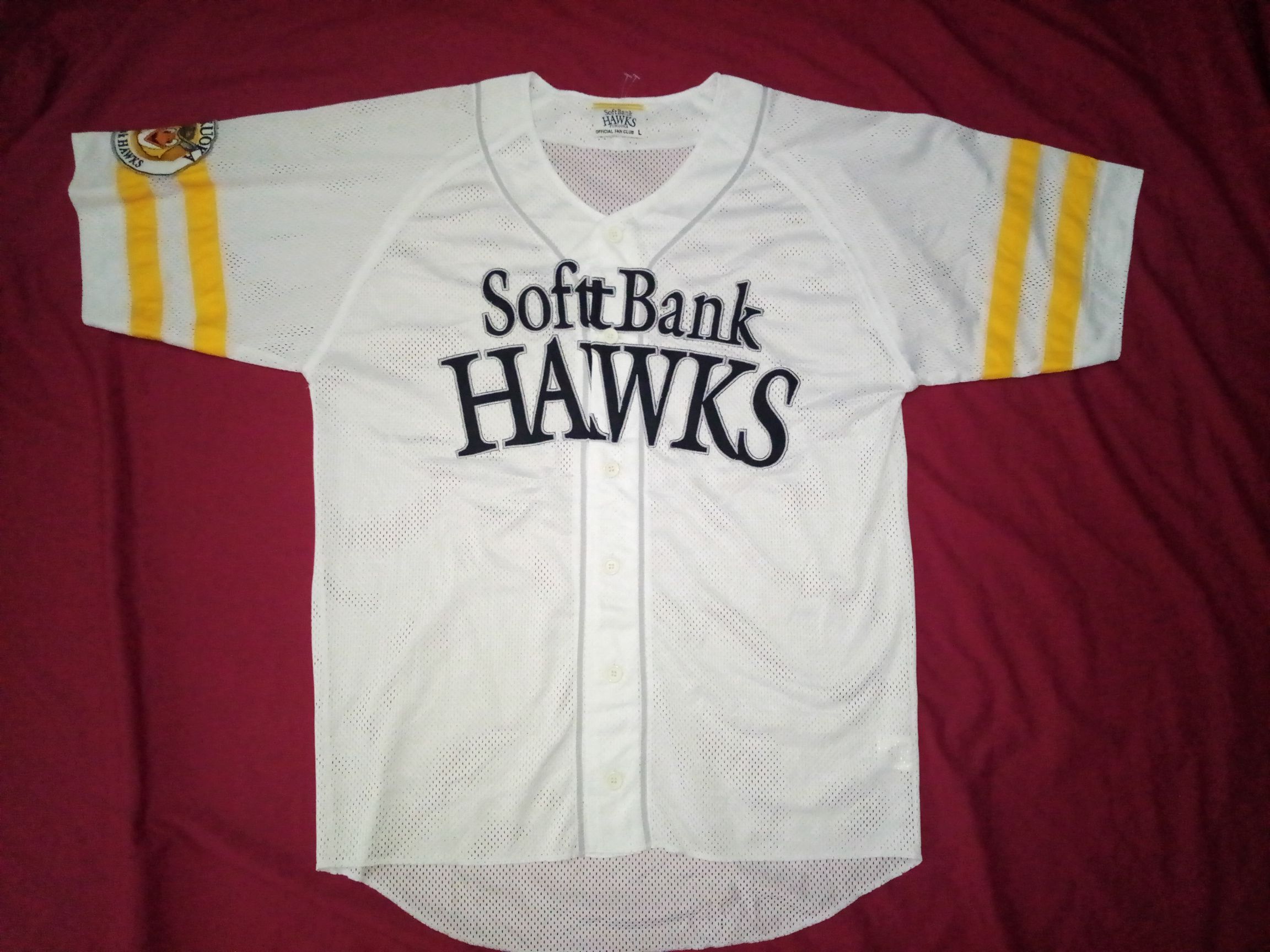 Japanese Brand NPB Fukuoka Softbank Hawks Fan Club jersey baseball japan Size US L / EU 52-54 / 3 - 2 Thumbnail