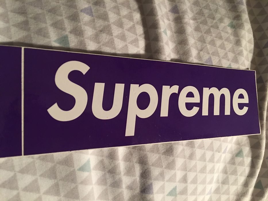 Supreme Purple Box logo sticker Grailed