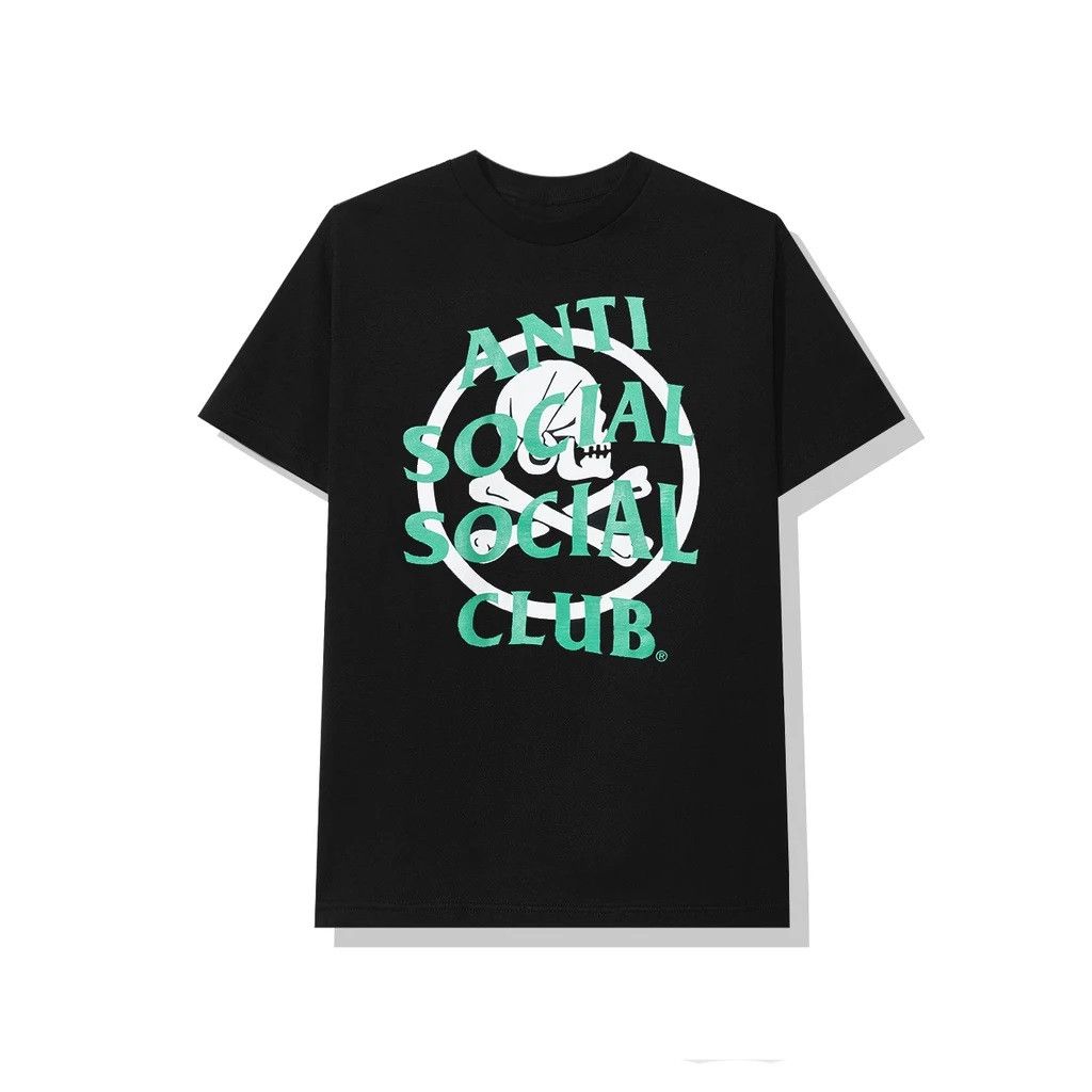 Anti Social Social Club × Neighborhood DS Teal ASSC x NBHD White logo Cambered Black Tee Bape Kith Size US XL / EU 56 / 4 - 4 Thumbnail