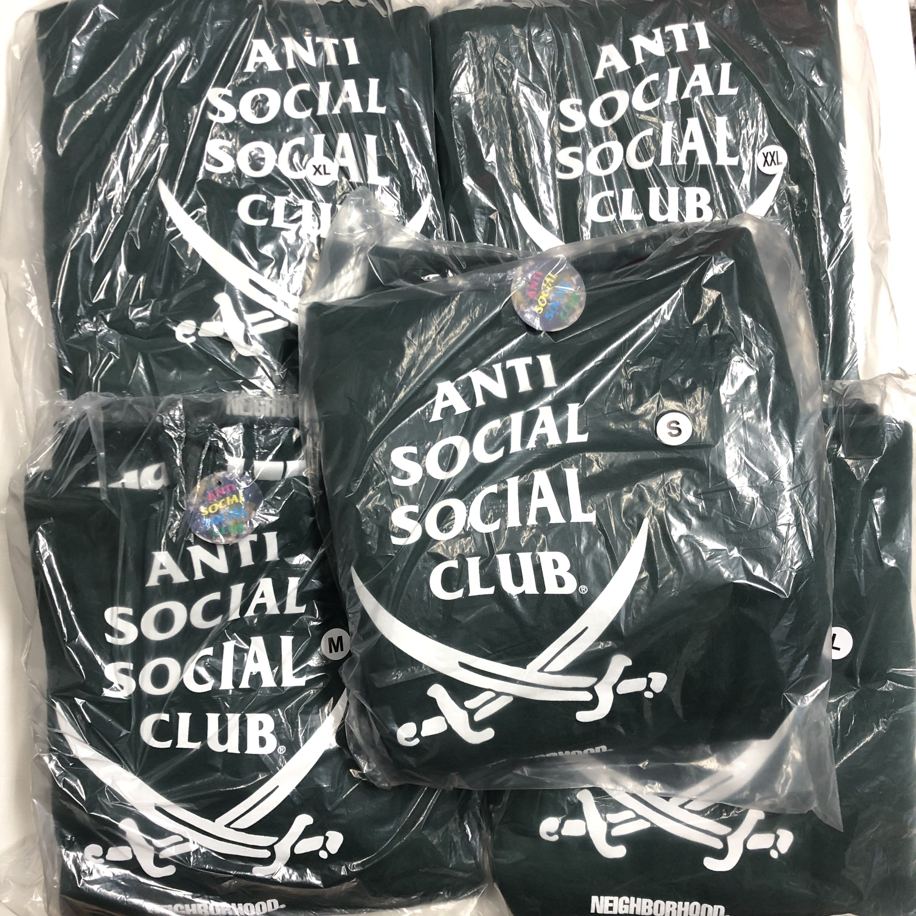 Anti Social Social Club × Neighborhood DS FW20 ASSC x NBHD White Logo 6IX Green Hoodie in hand Size US XXL / EU 58 / 5 - 8 Thumbnail