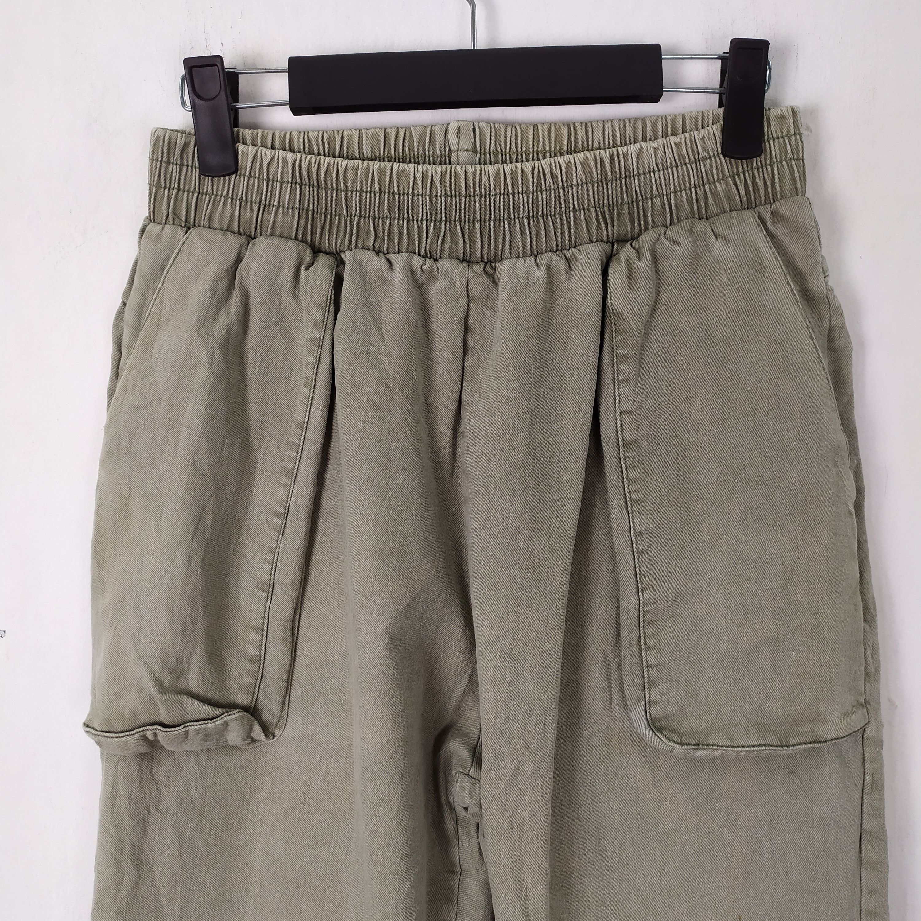 Japanese Brand DWELL SPRING WAIST DOUBLE KNEE CARGO PANTS Size US 26 / EU 42 - 4 Thumbnail