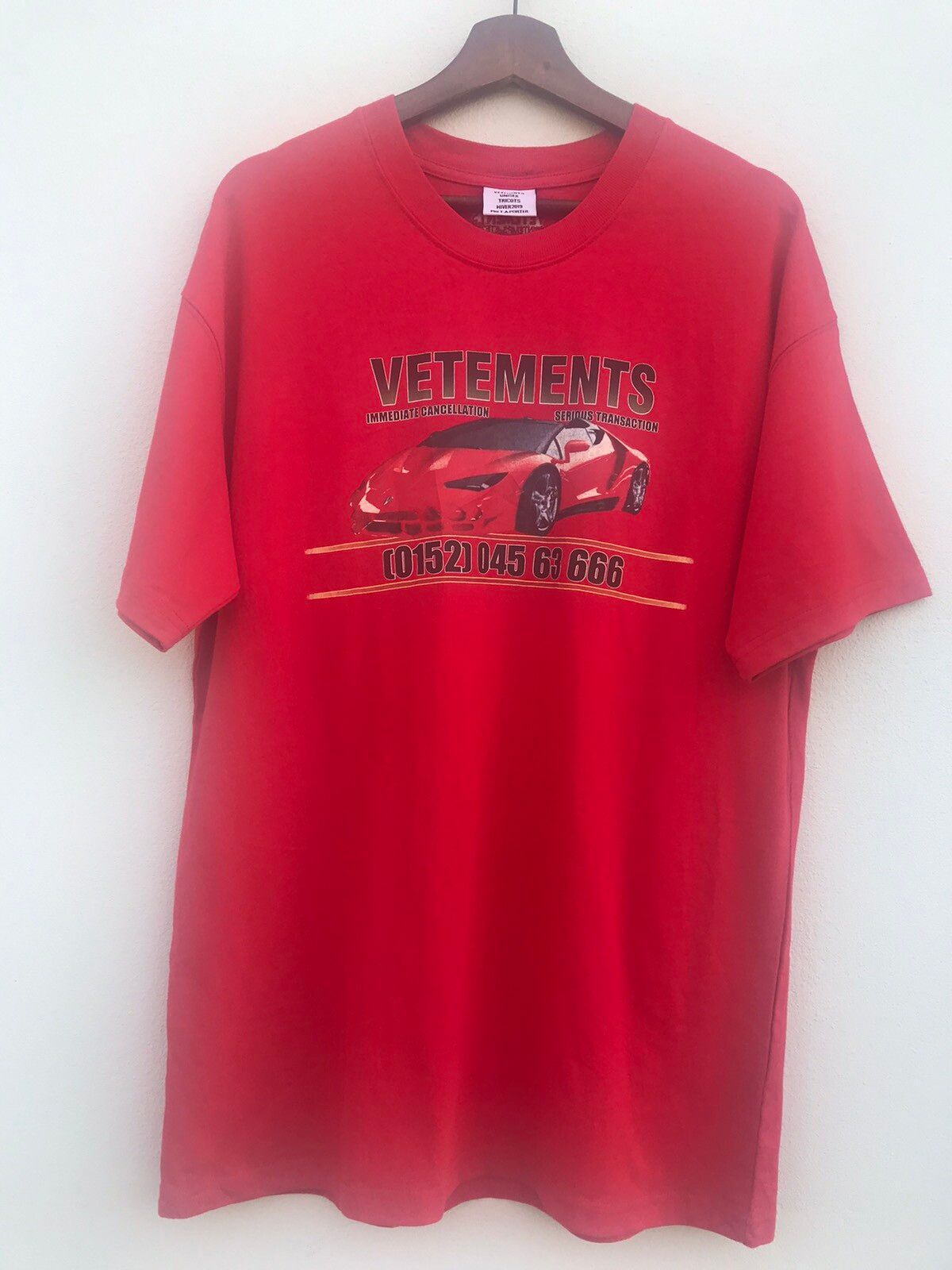 Vetements Vetements Red Car Hotline T-Shirt | Grailed